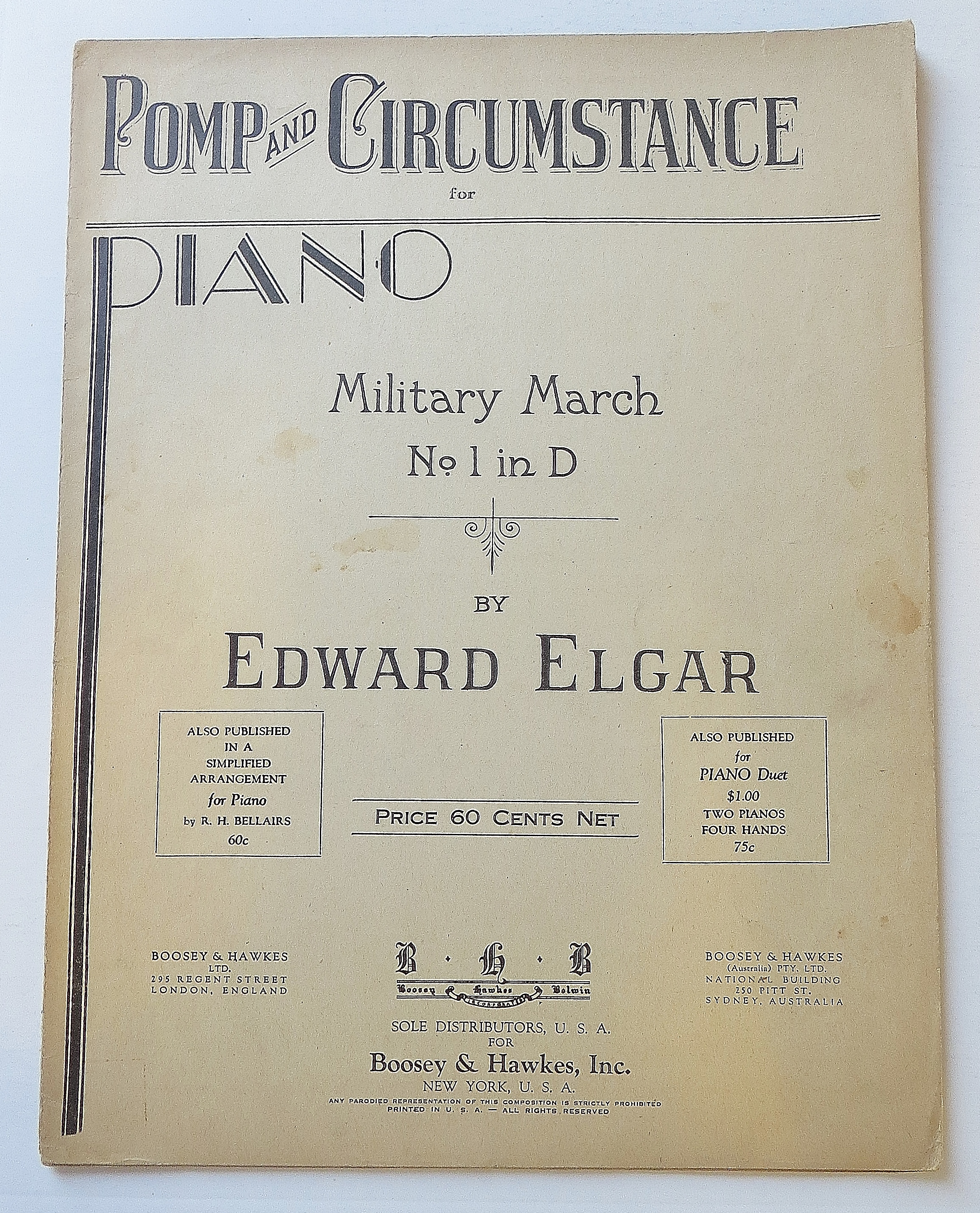 1902 Pomp & Circumstance Piano Military March
