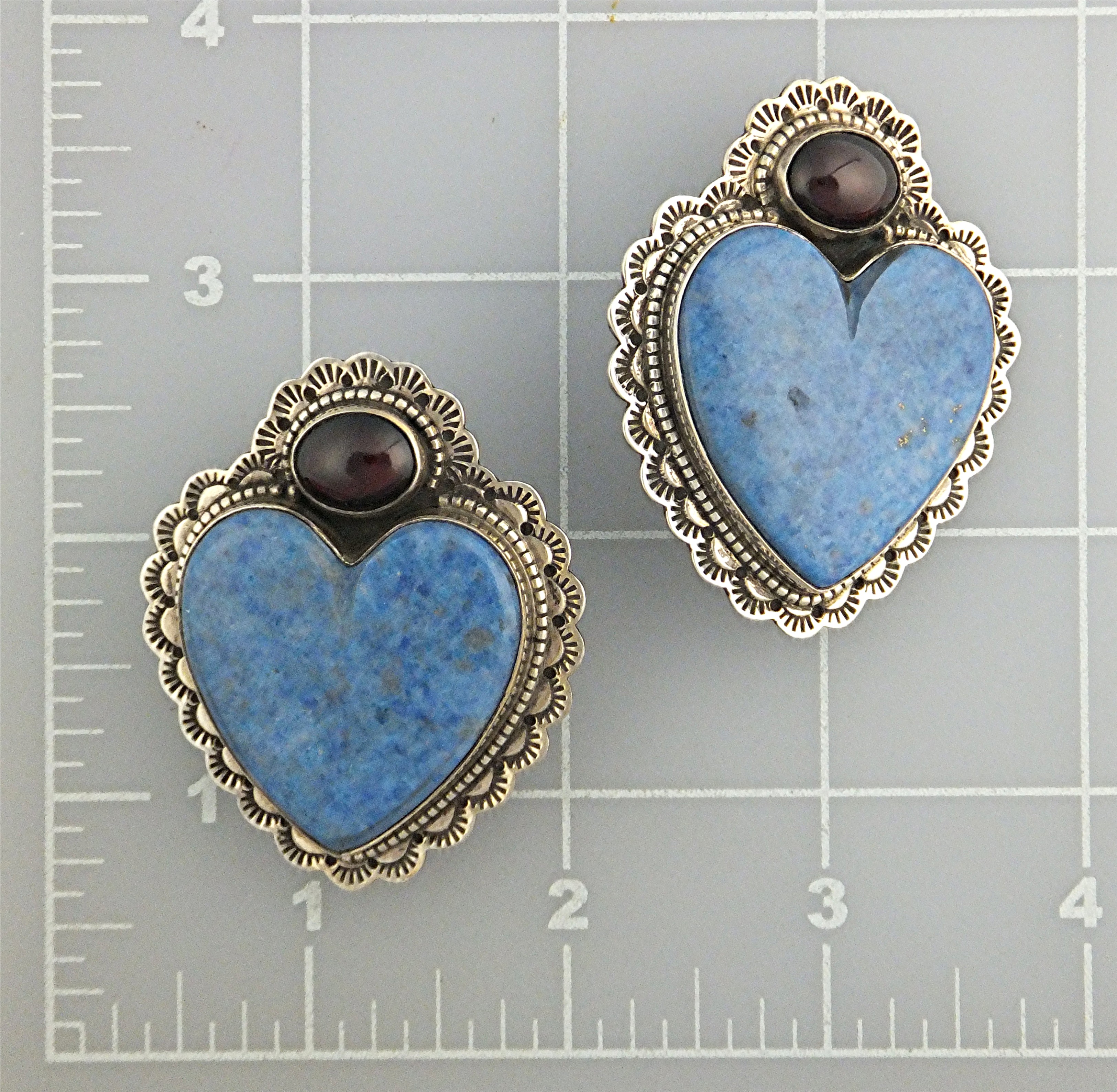 David Troutman Sterling Silver Denhim Lapis Heart Clip