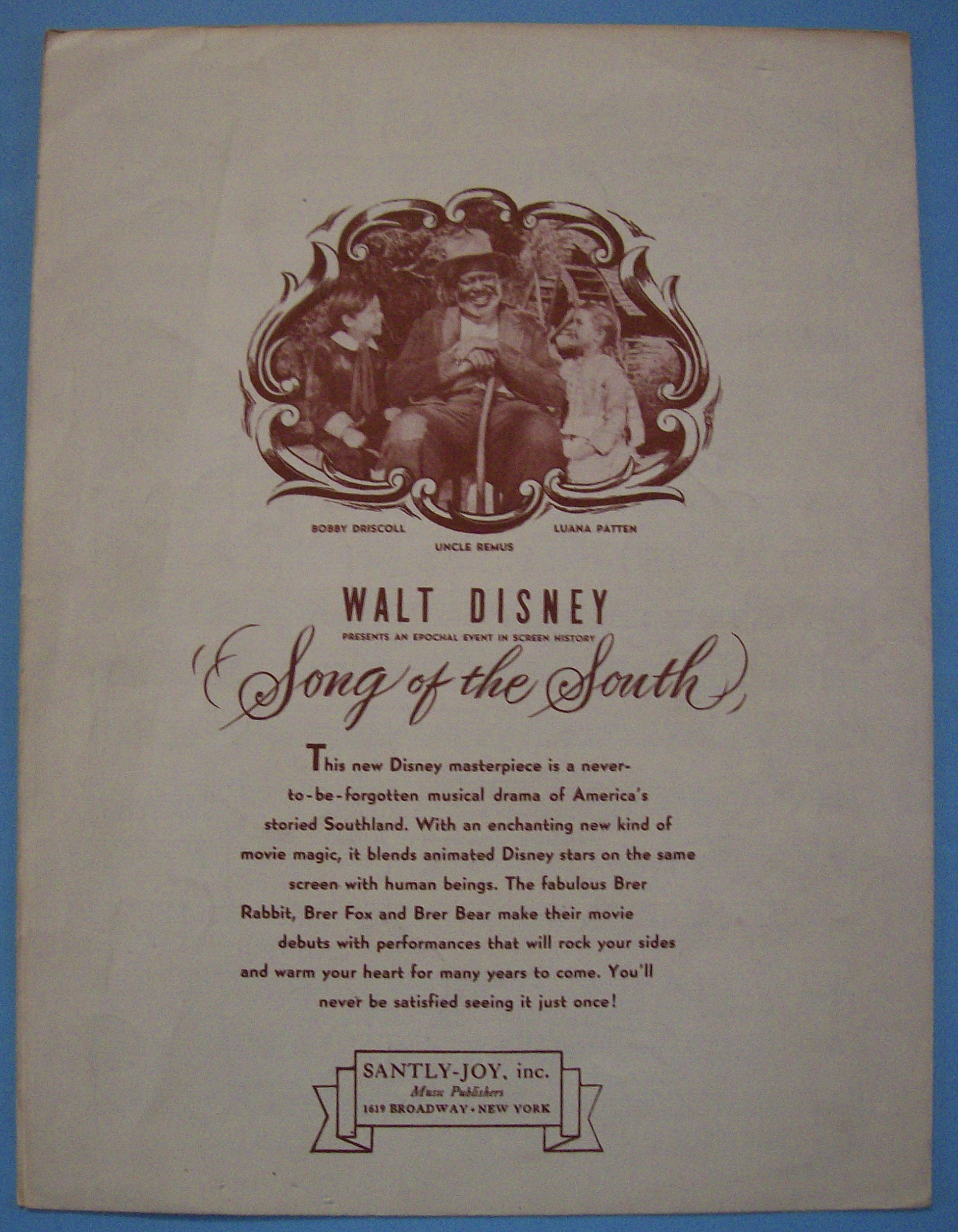 Sheet Music For 1946 Walt Disney's Sooner Or Later