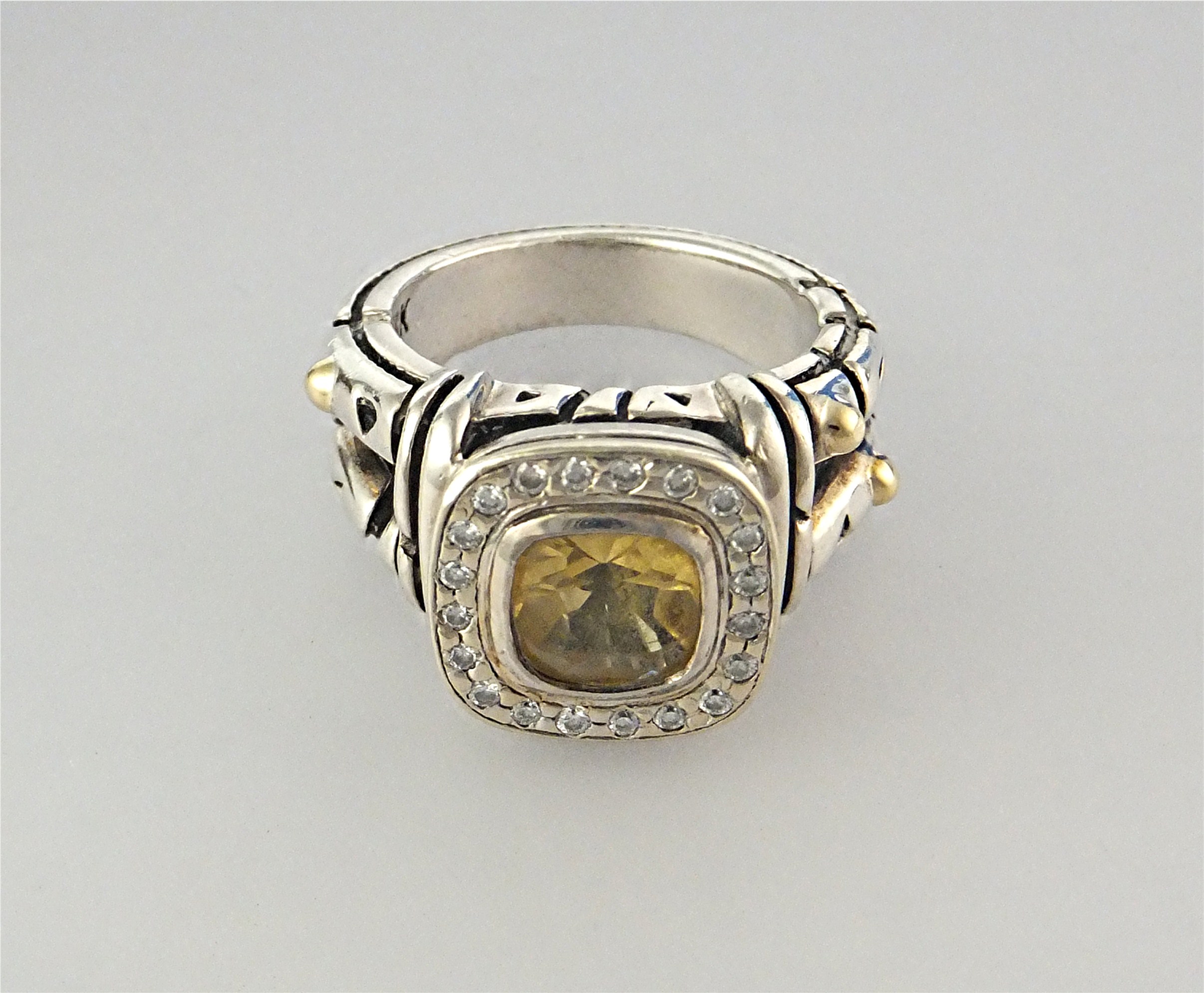 JOHN ATENCIO 18K Gold Sterling Silver  Citrine Diamond