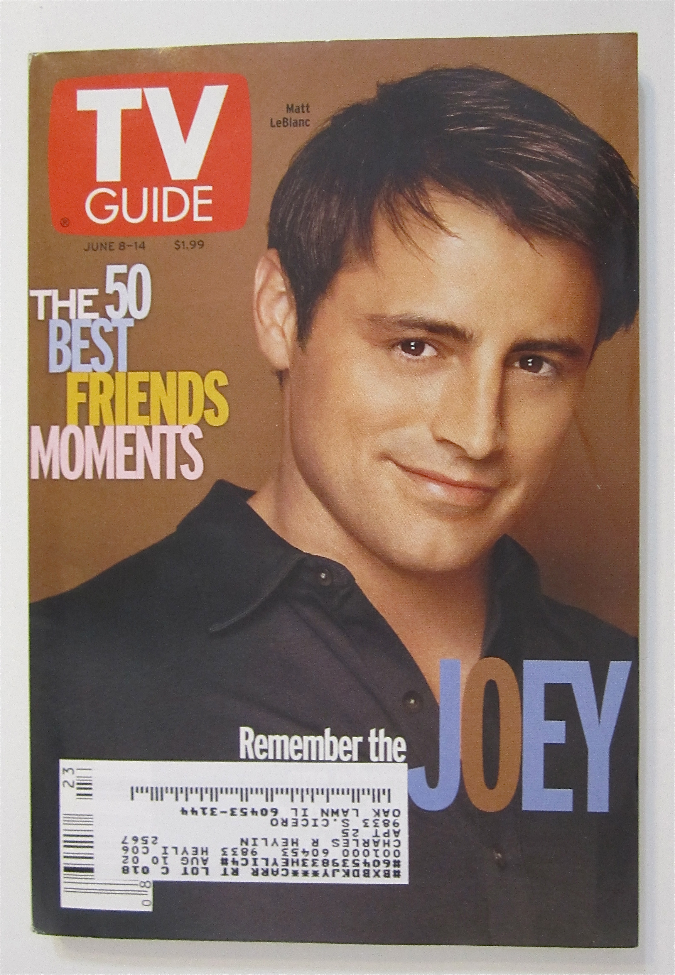 TV Guide June 8-14, 2002 Remember The Joey