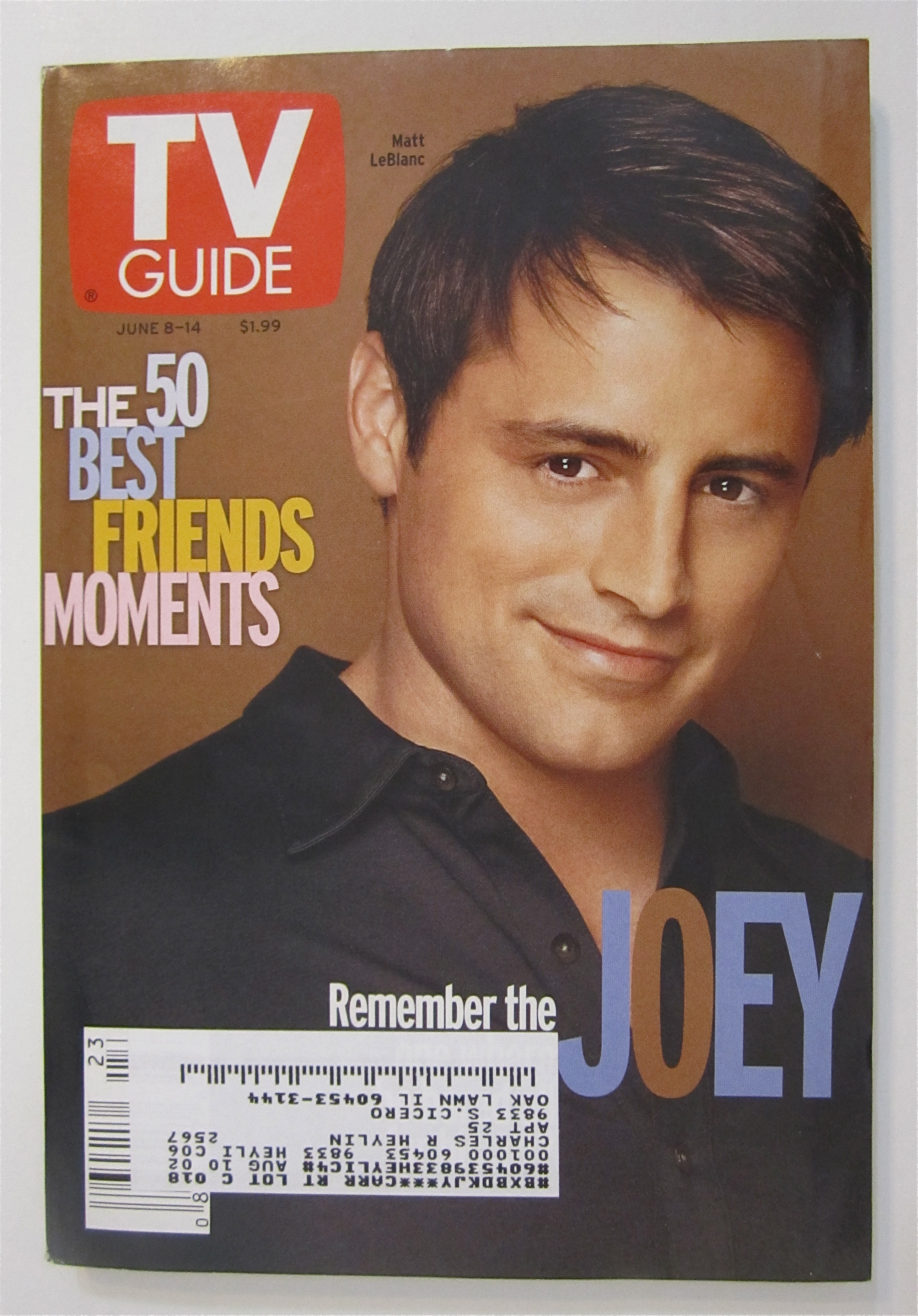 TV Guide June 8-14, 2002 Remember The Joey