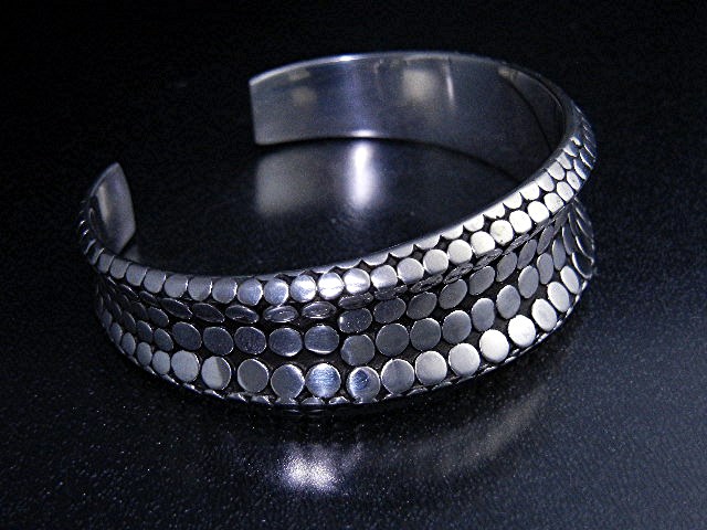 Bali Sterling Silver Dots Cuff Bacelet