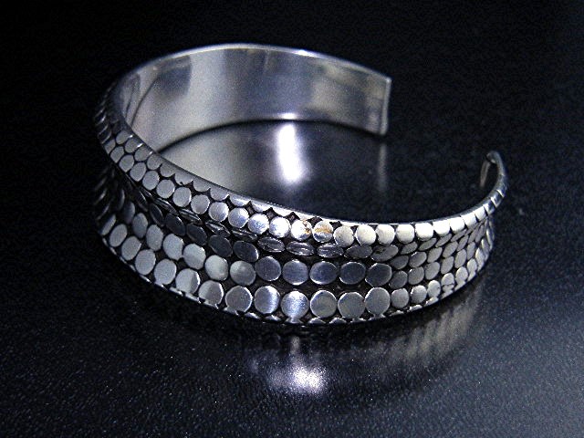 Bali Sterling Silver Dots Cuff Bacelet