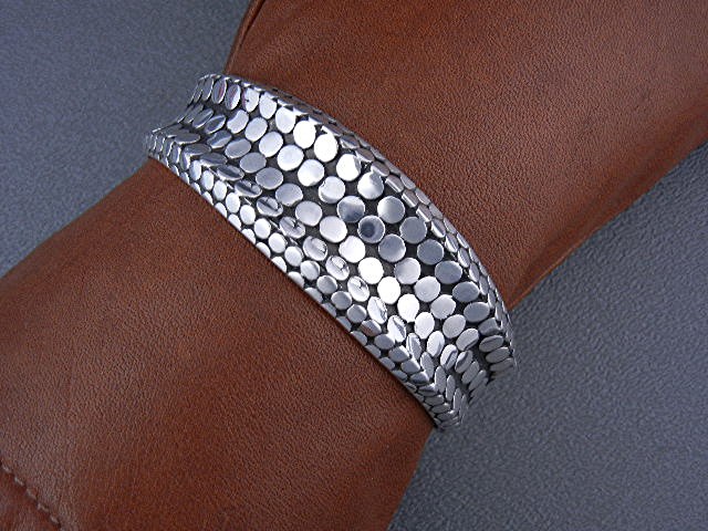 Bali Sterling Silver Dots Cuff Bacelet