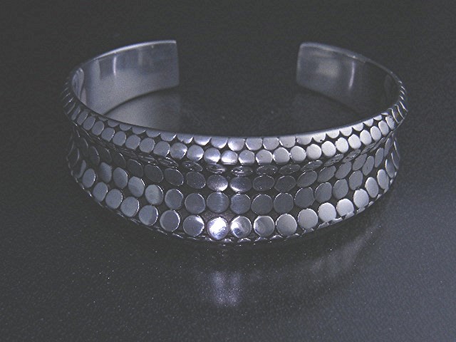Bali Sterling Silver Dots Cuff Bacelet
