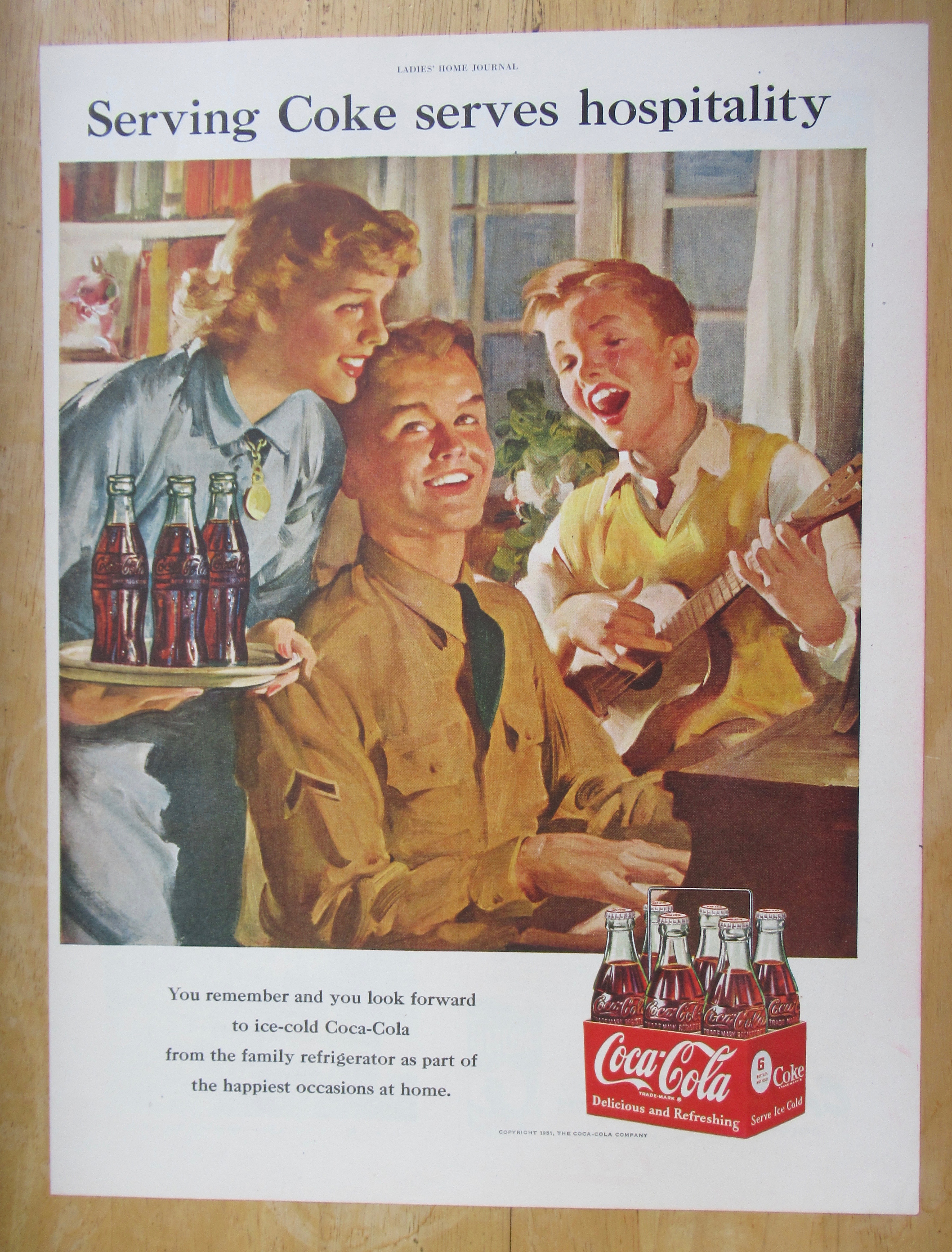 1951 Coca Cola (Coke) with Soldier Playing Piano