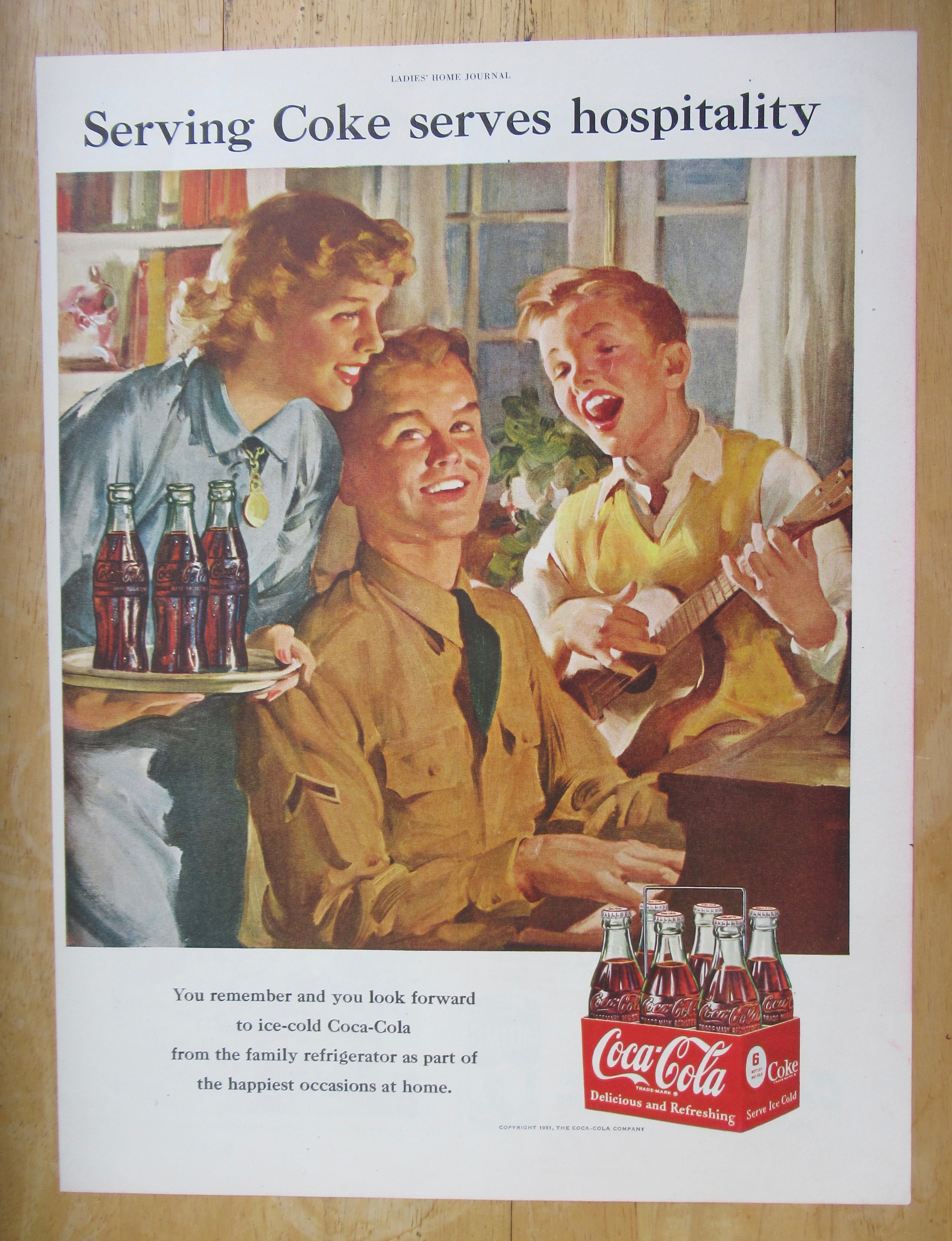1951 Coca Cola (Coke) with Soldier Playing Piano