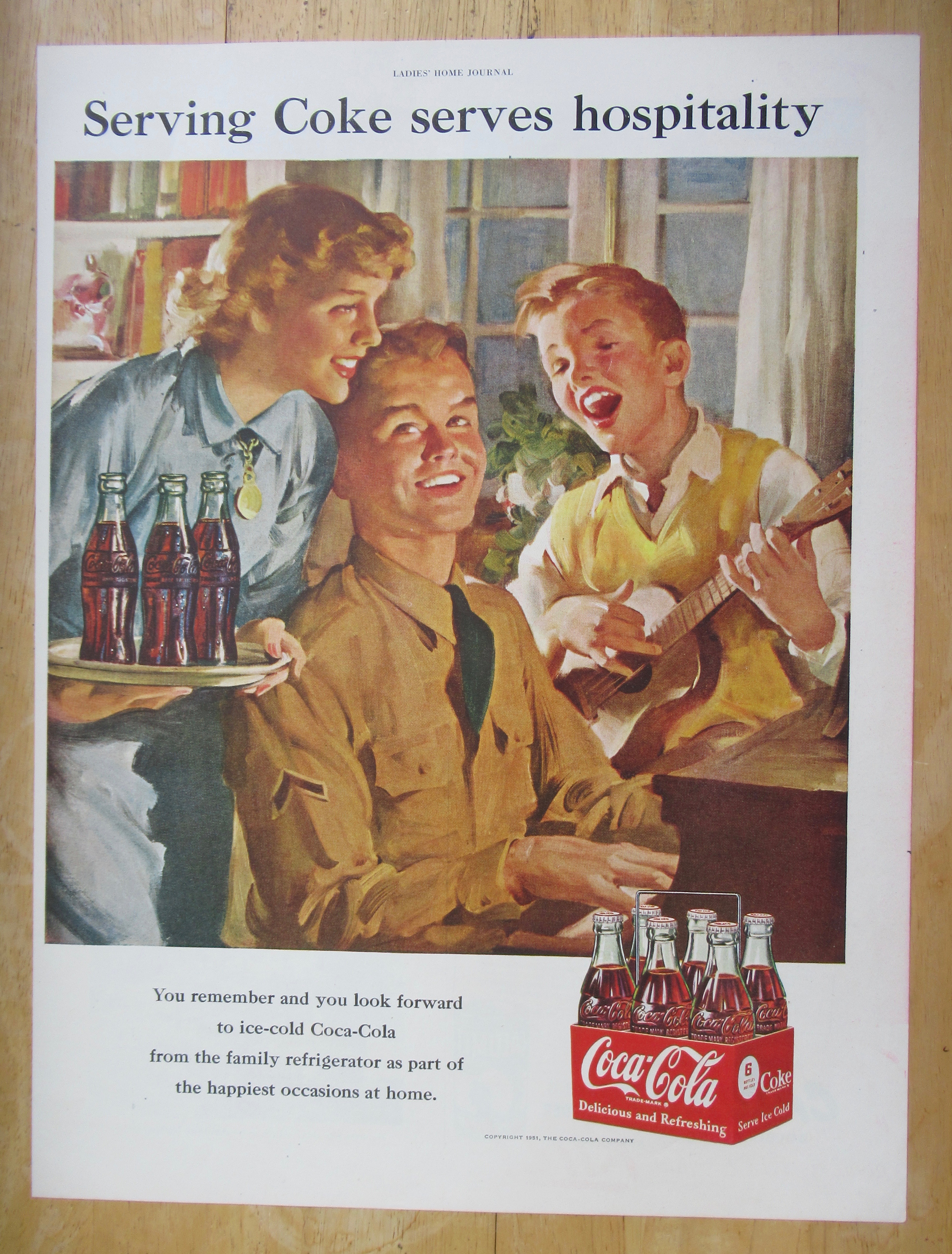 1951 Coca Cola (Coke) with Soldier Playing Piano