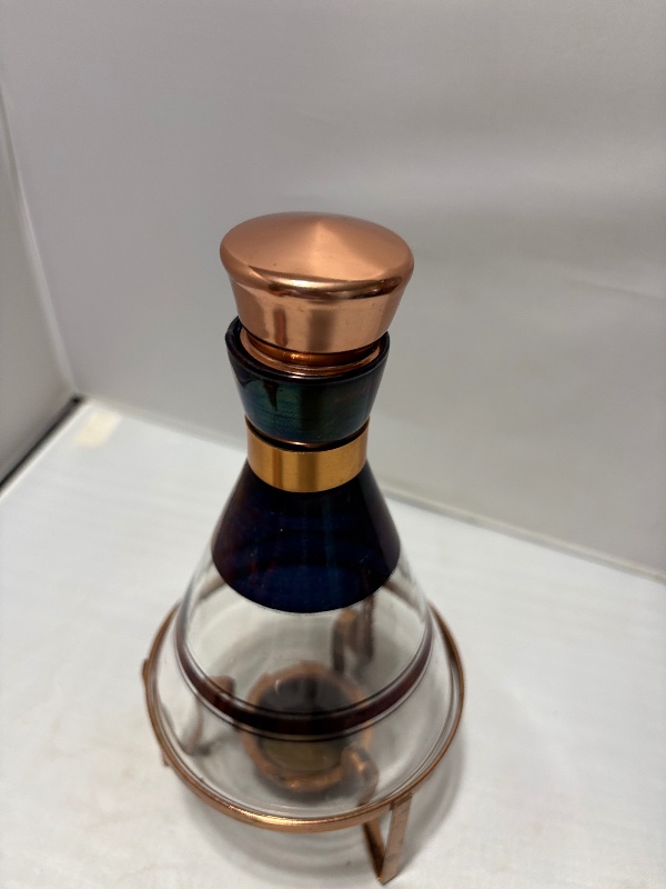 Vintage Copper and Glass Carafe with Black Handle and Warmer MC 1960s