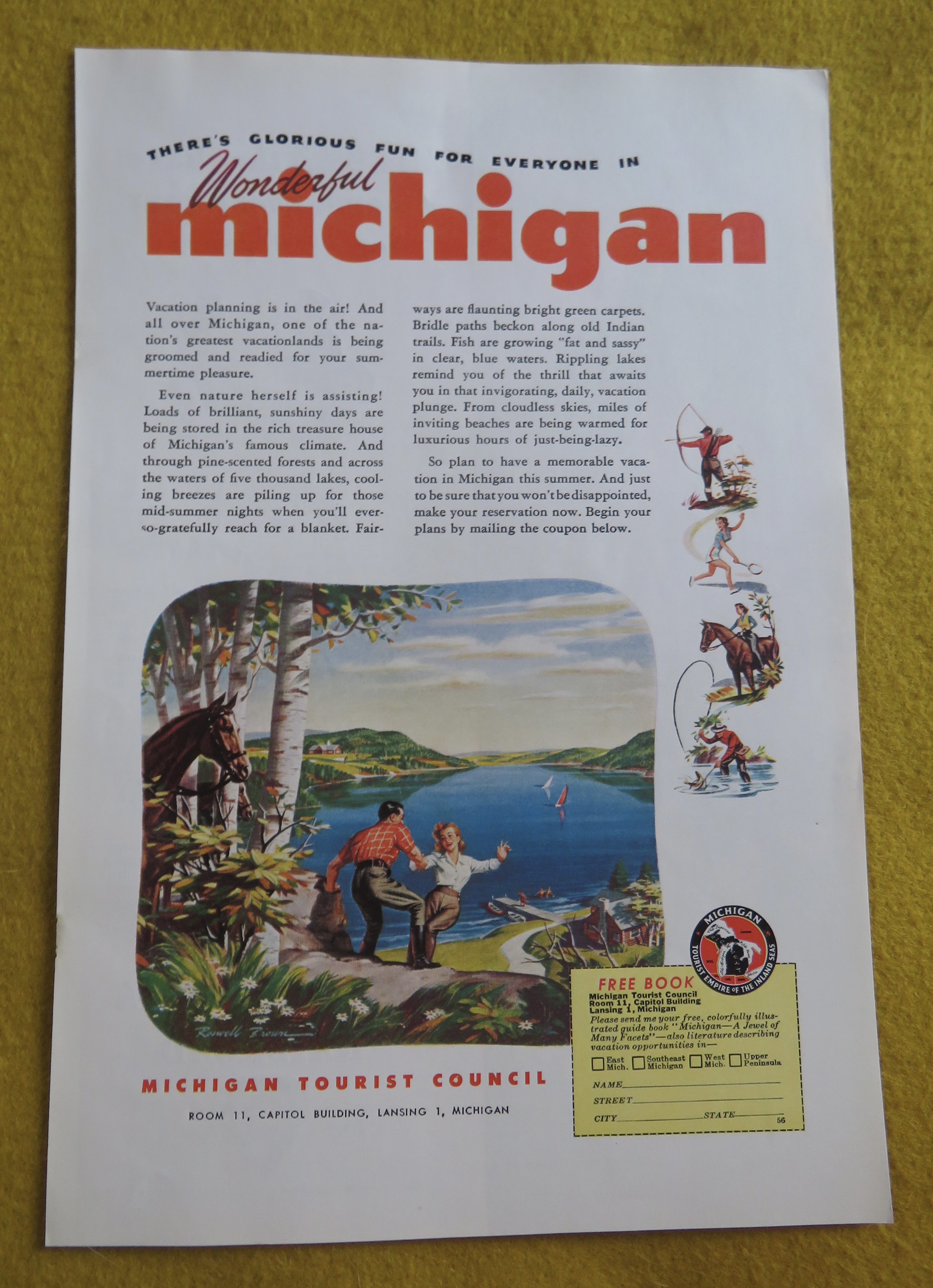 1946 Michigan with Man Catching Woman