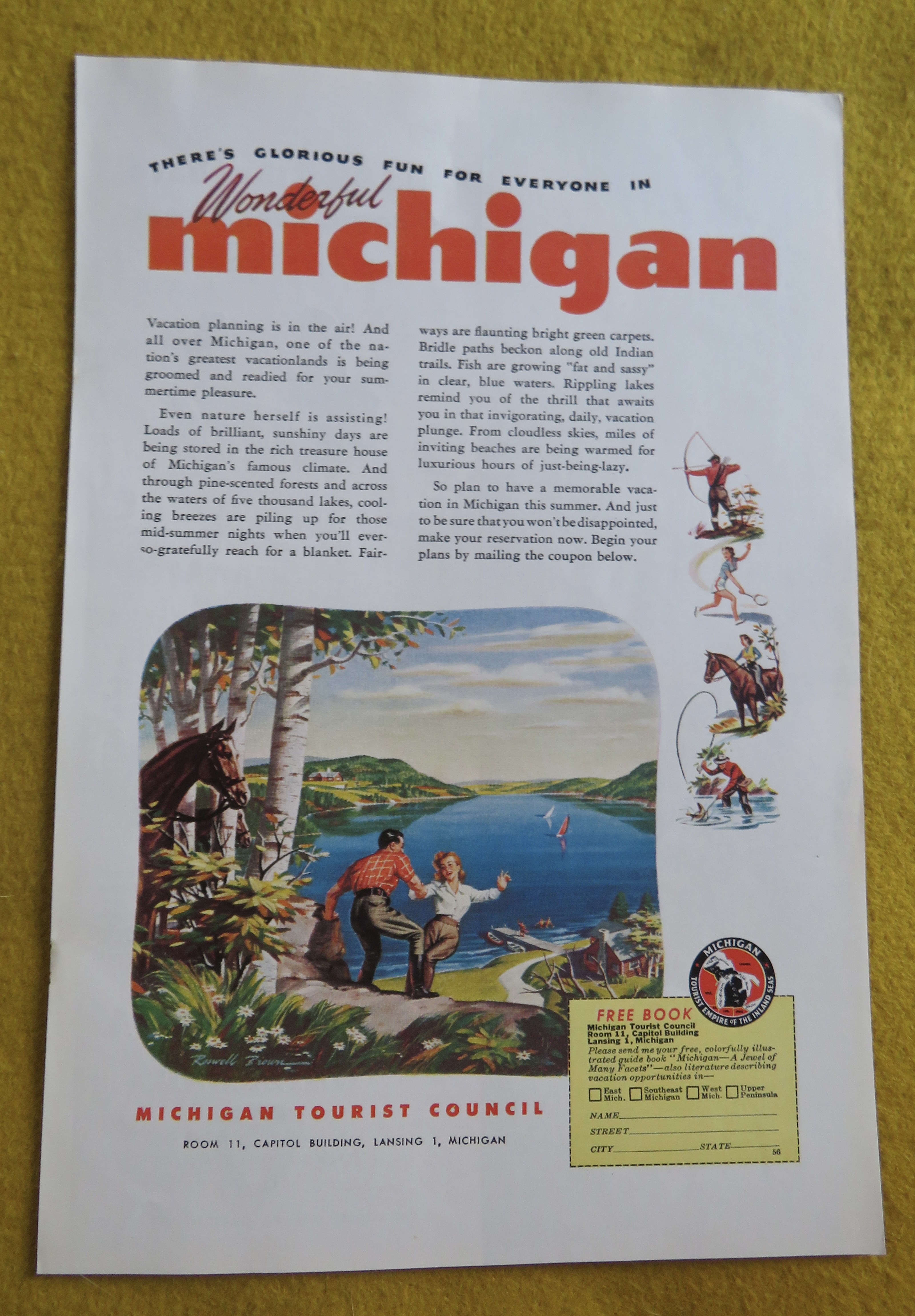 1946 Michigan with Man Catching Woman