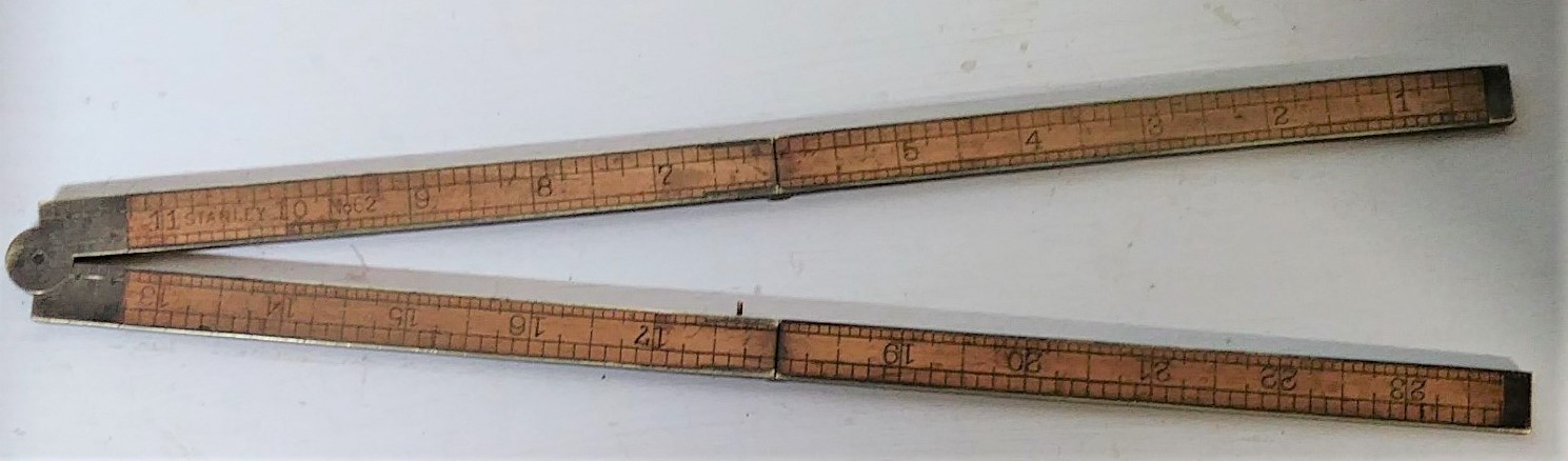 Stanley No. 62 Brass Bound Boxwood Rule