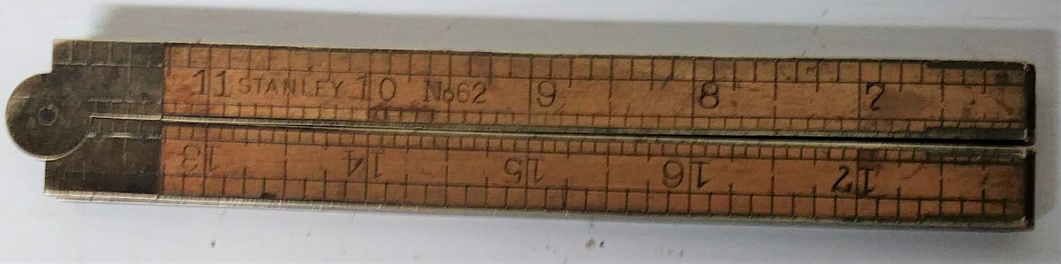 Stanley No. 62 Brass Bound Boxwood Rule