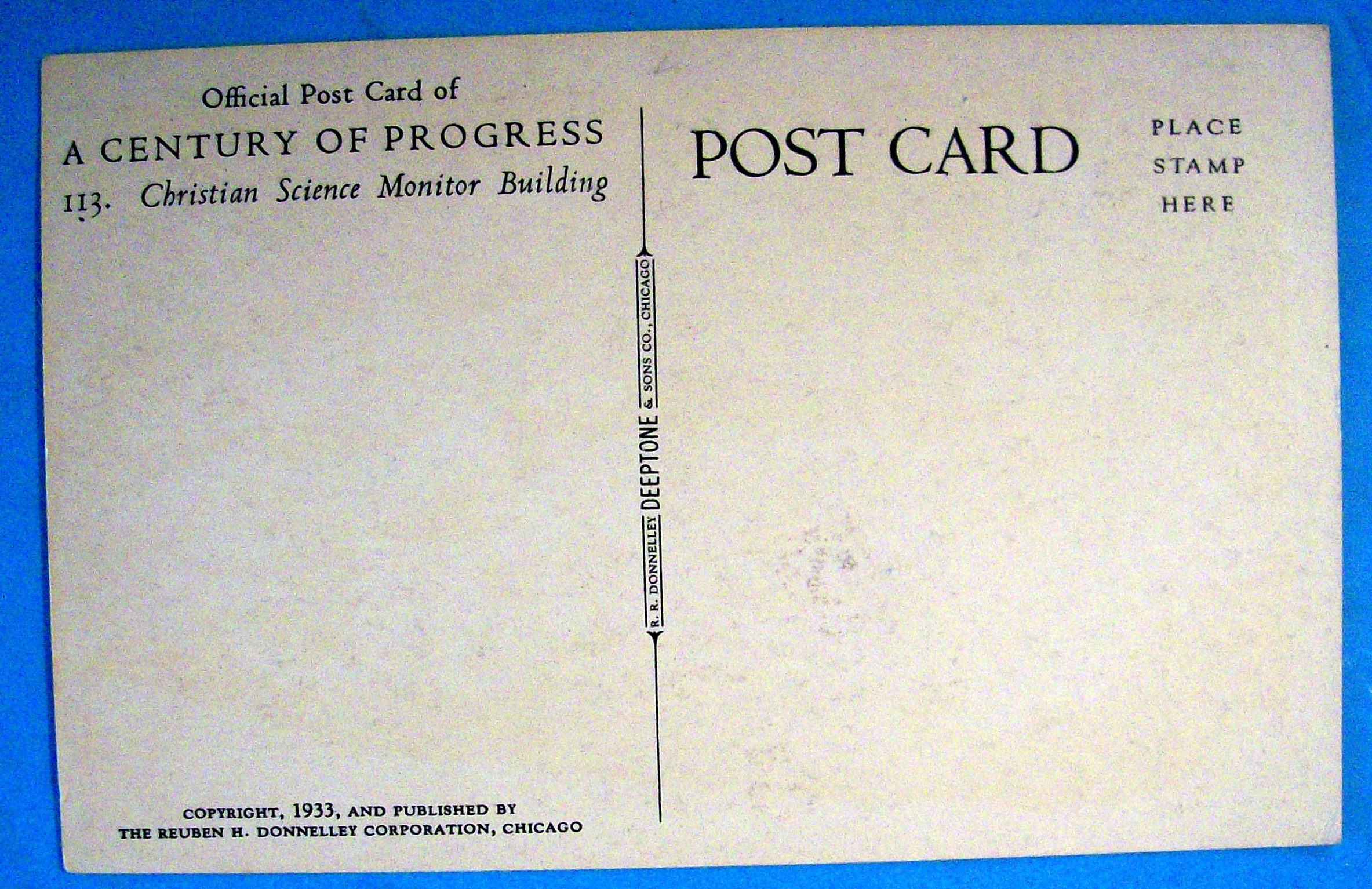 1933 Century of Progress, Christian Science Monitor