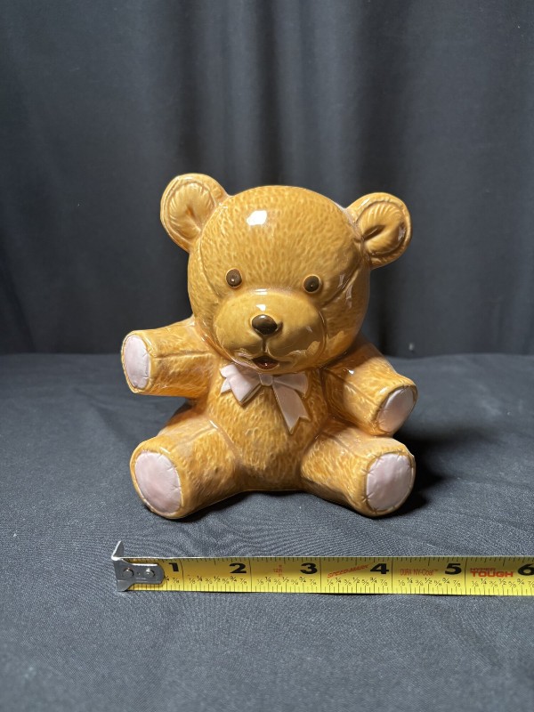 Vintage Inarco Japan Ceramic Teddy Bear Planter CN-1319 Brown Nursery Decor
