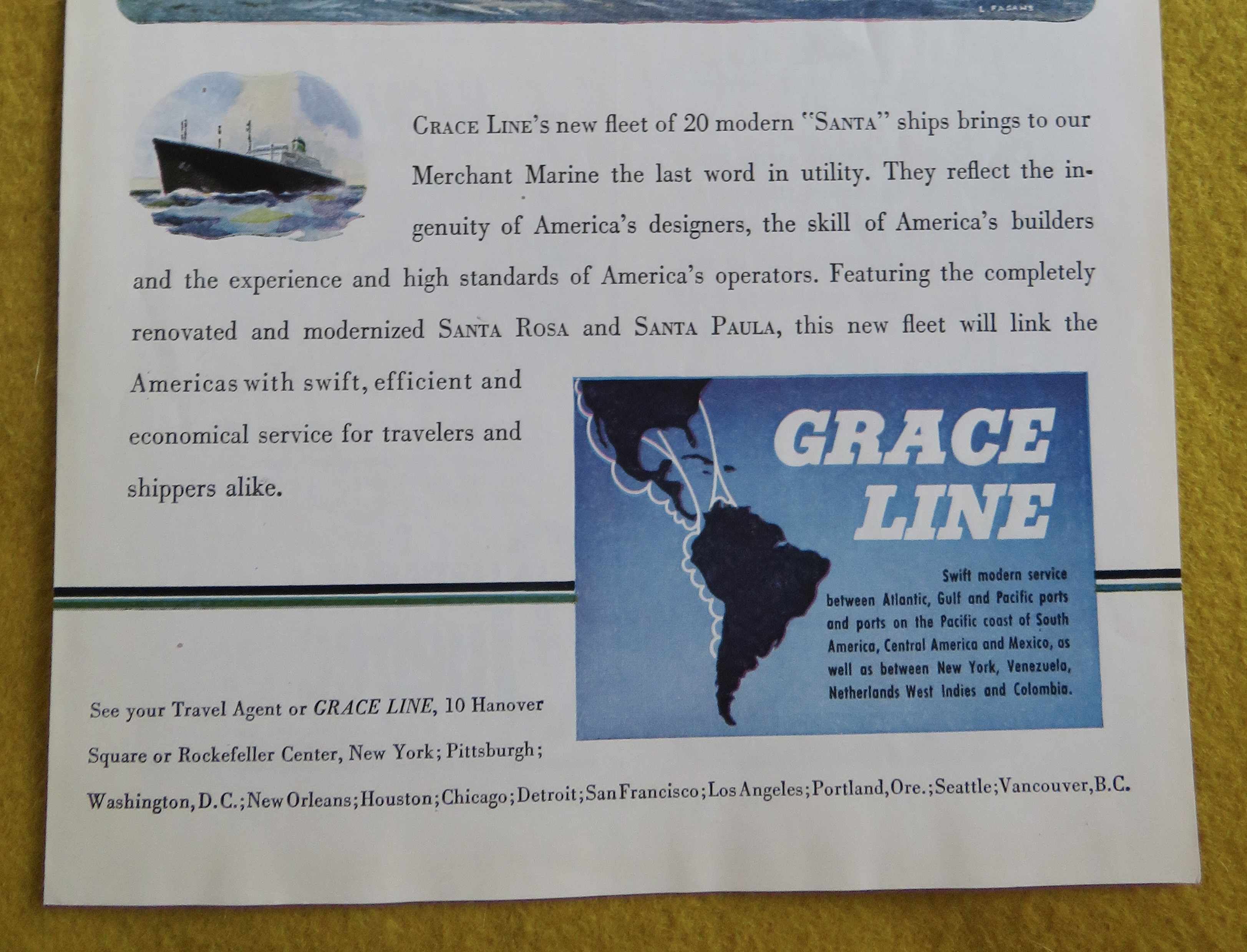 1946 Grace Line with 20 New Modern Santa Ships