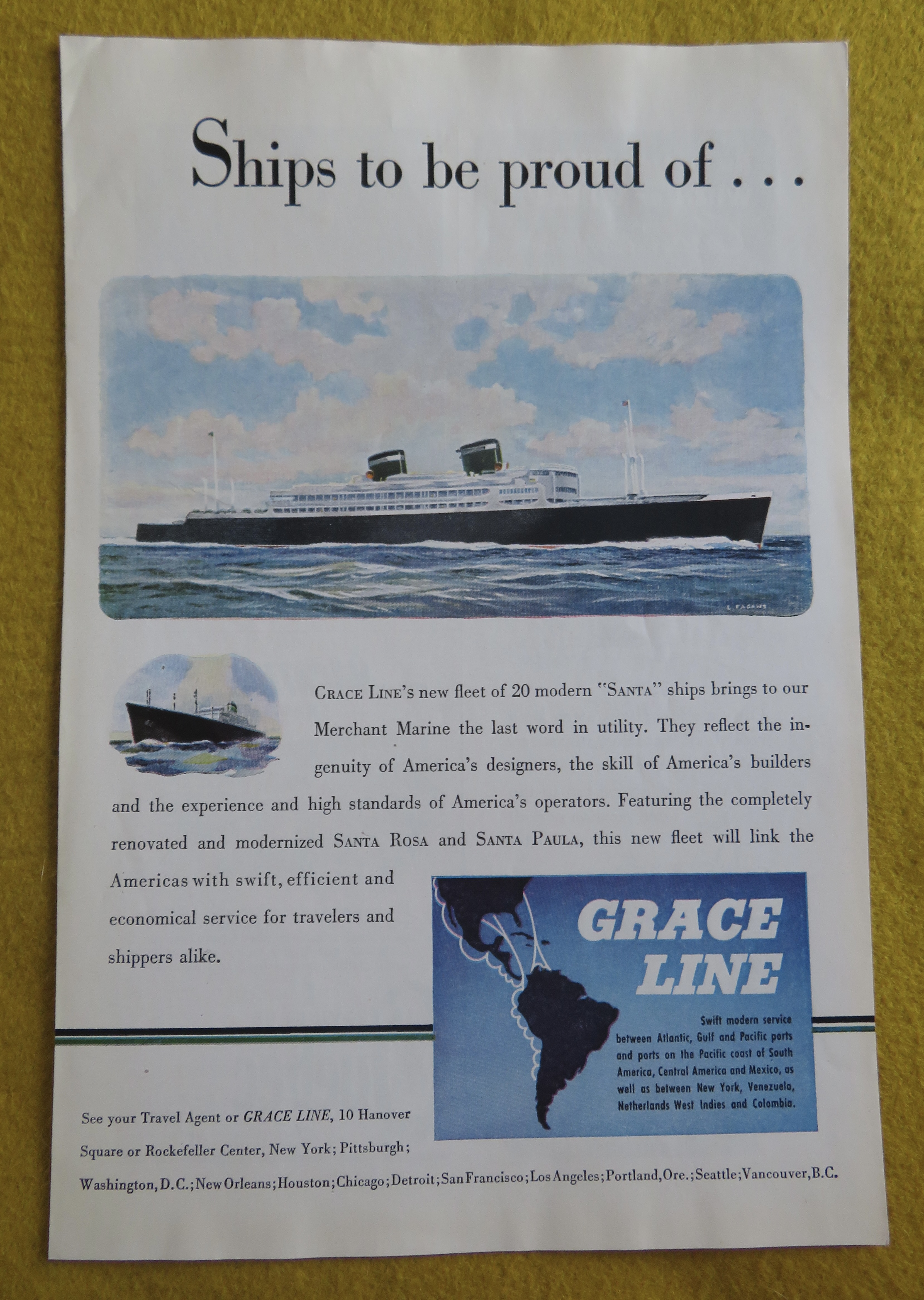 1946 Grace Line with 20 New Modern Santa Ships
