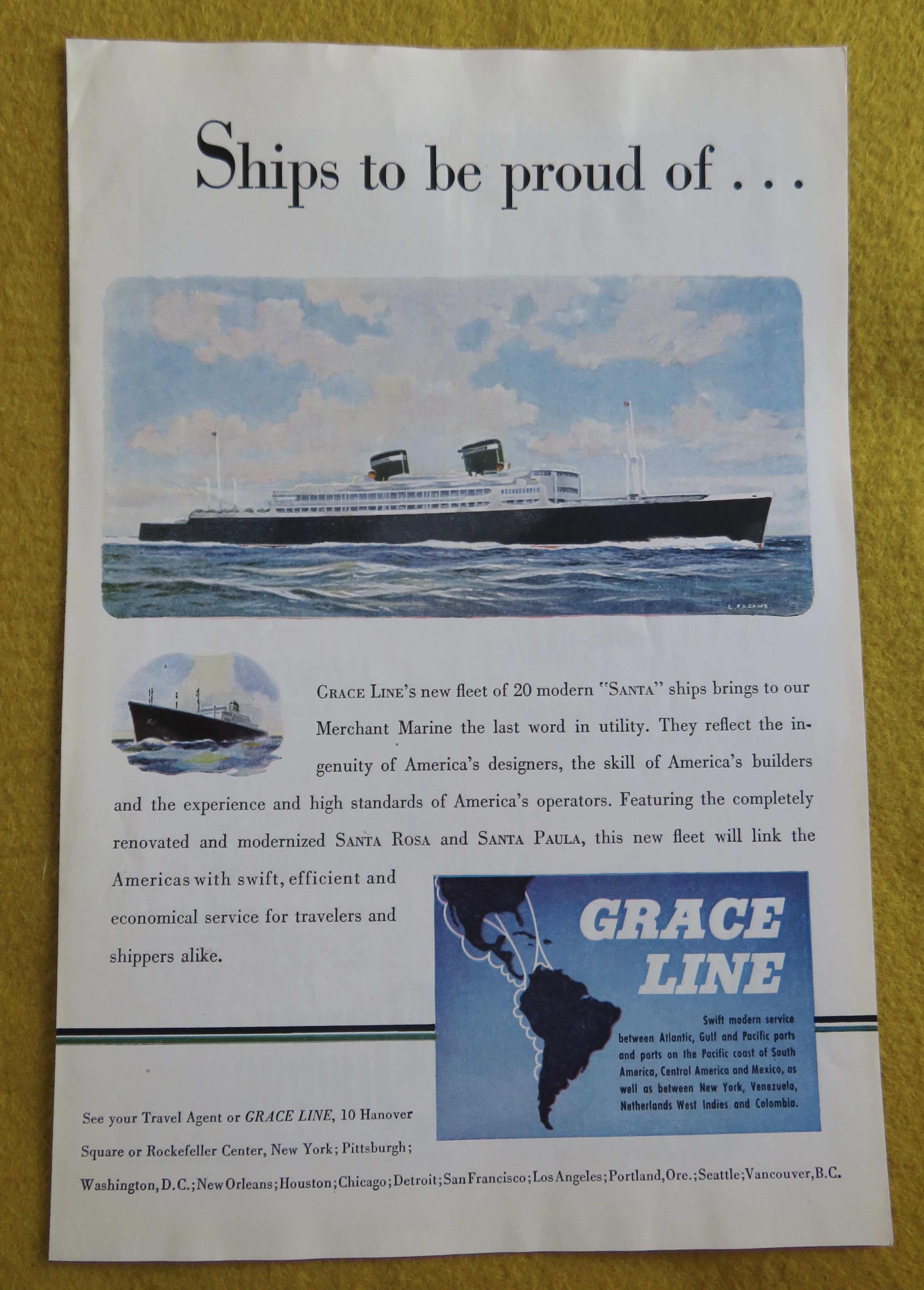 1946 Grace Line with 20 New Modern Santa Ships