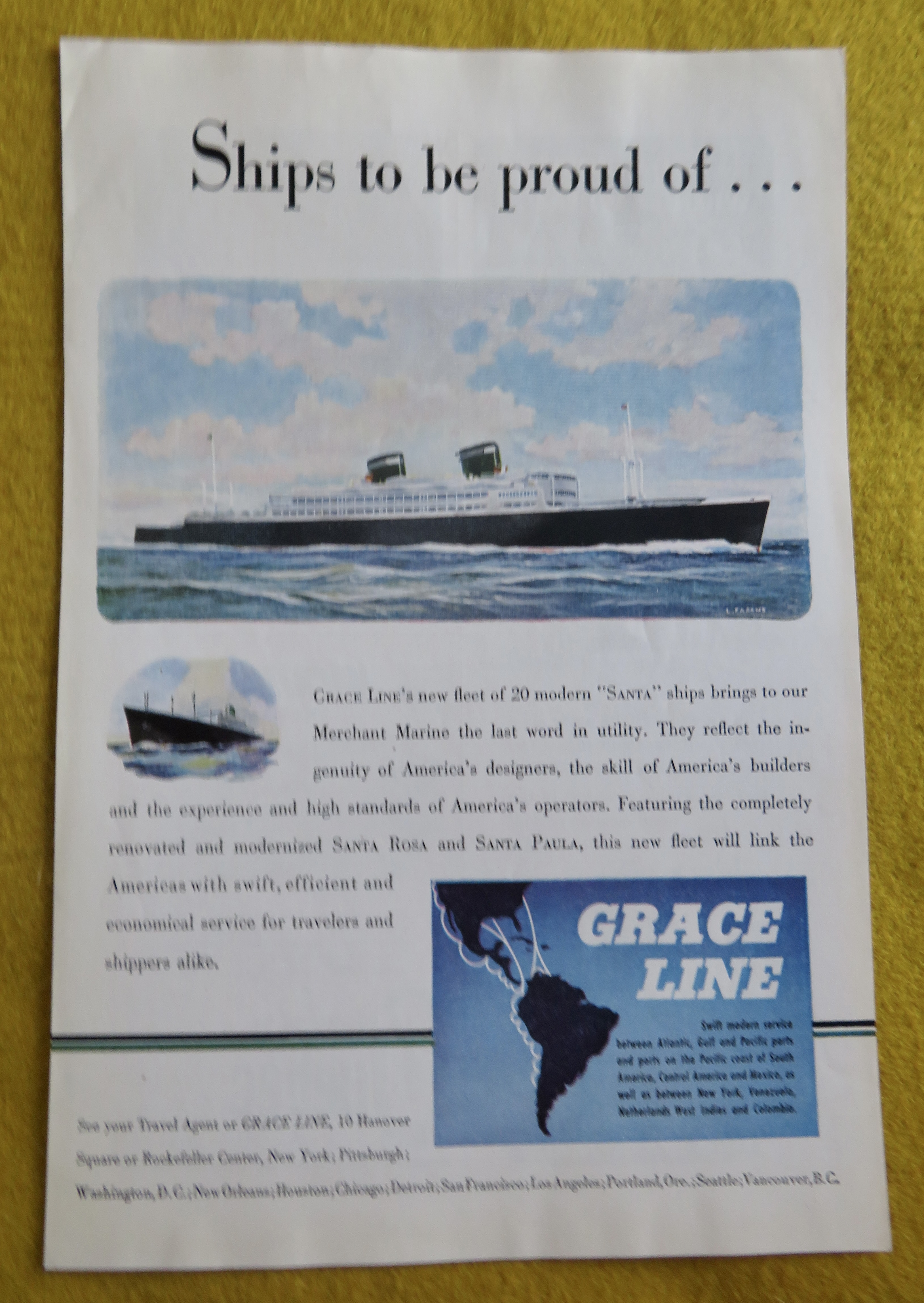 1946 Grace Line with 20 New Modern Santa Ships