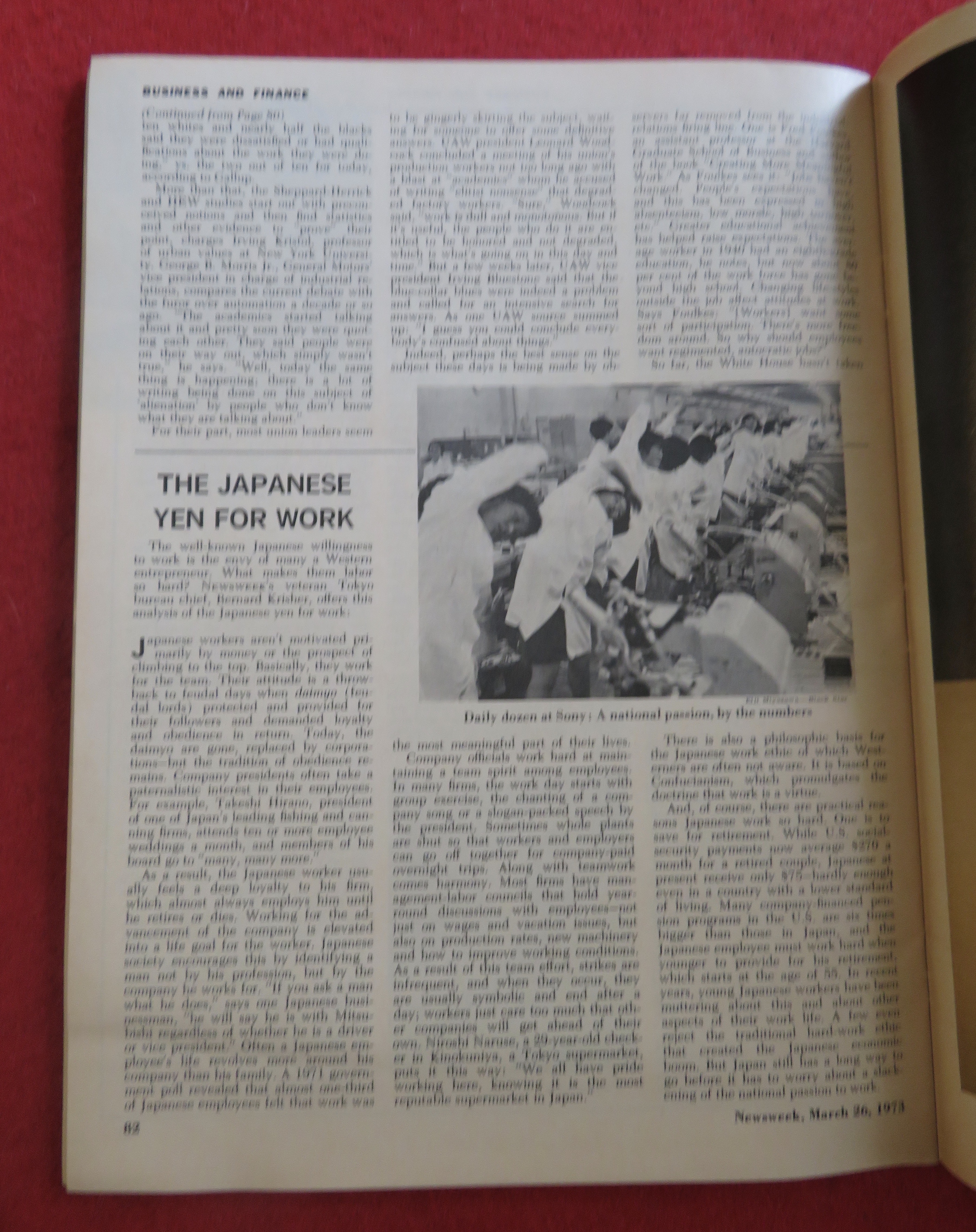 Newsweek Magazine March  26, 1973 Who Wants To Work?