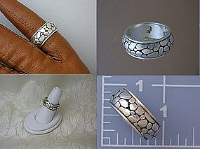 Sterling Silver River Rock Pattern Ring