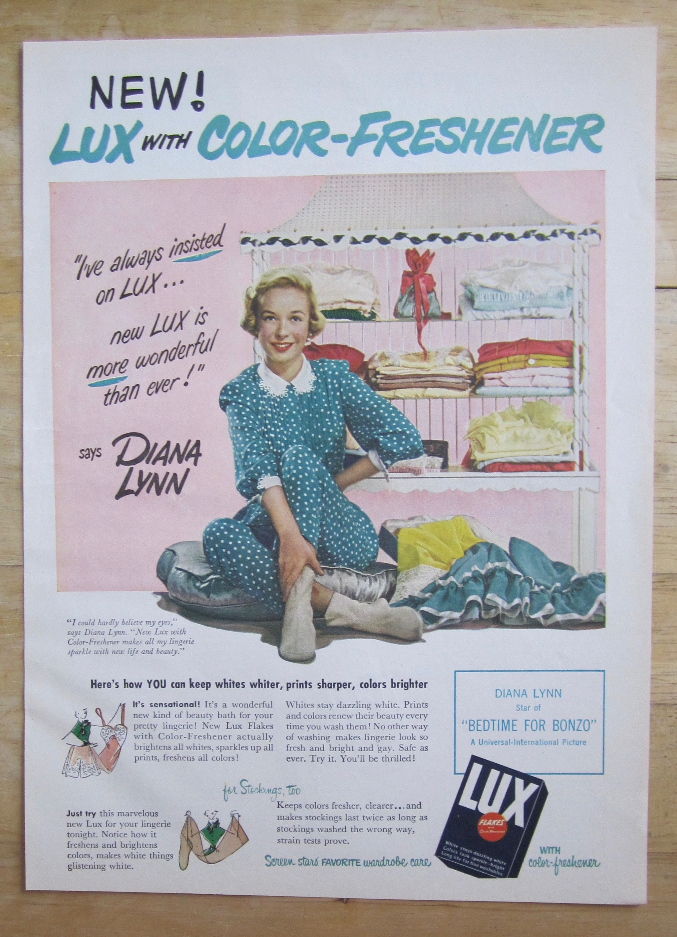 1951 Lux Soap & Flakes with Diana Lynn