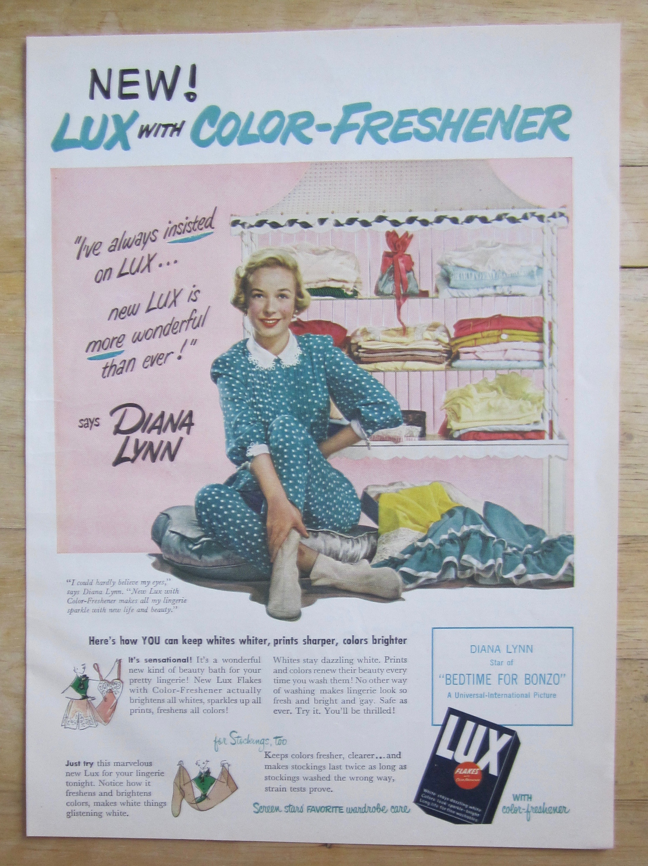 1951 Lux Soap & Flakes with Diana Lynn