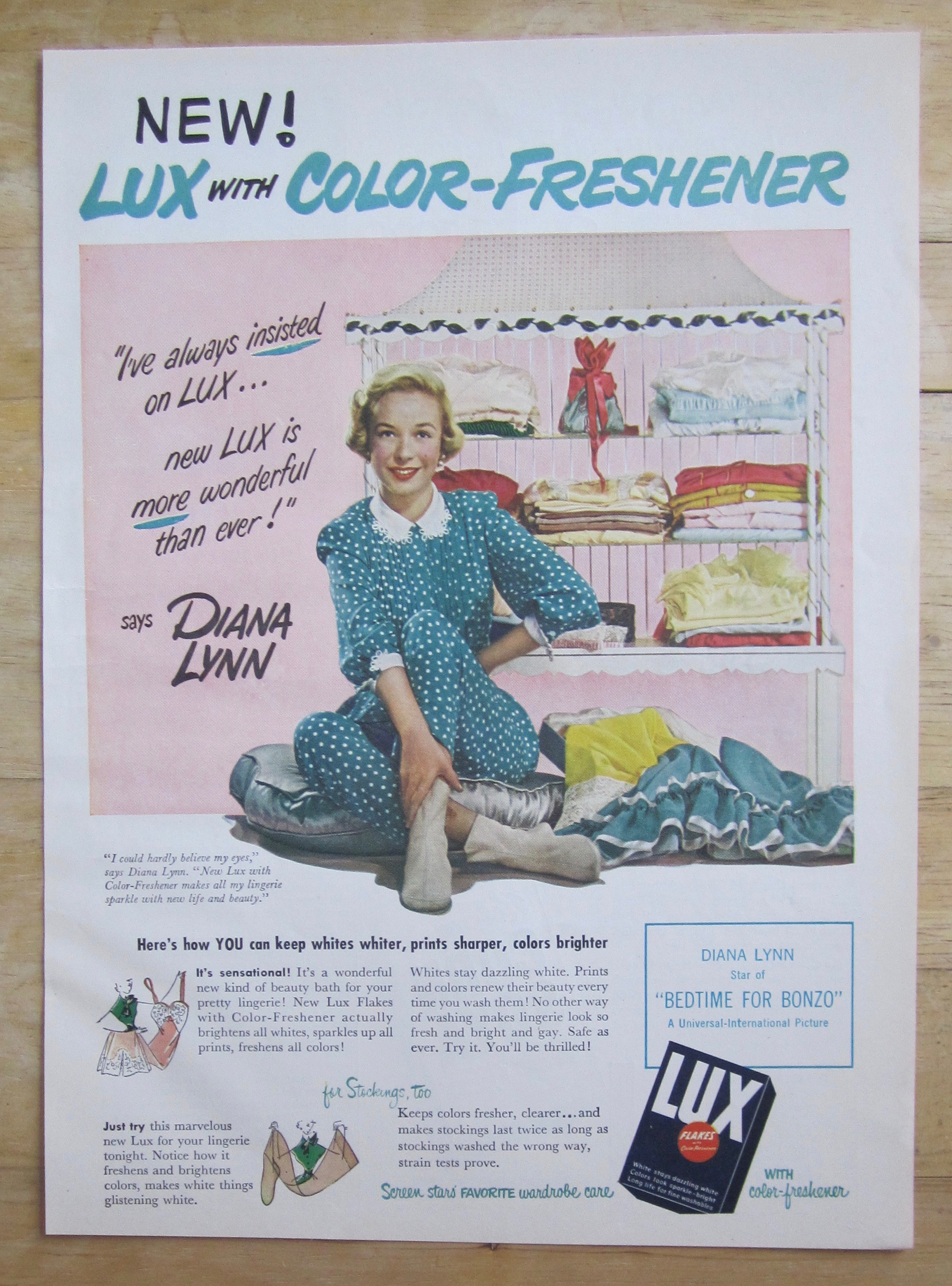 1951 Lux Soap & Flakes with Diana Lynn