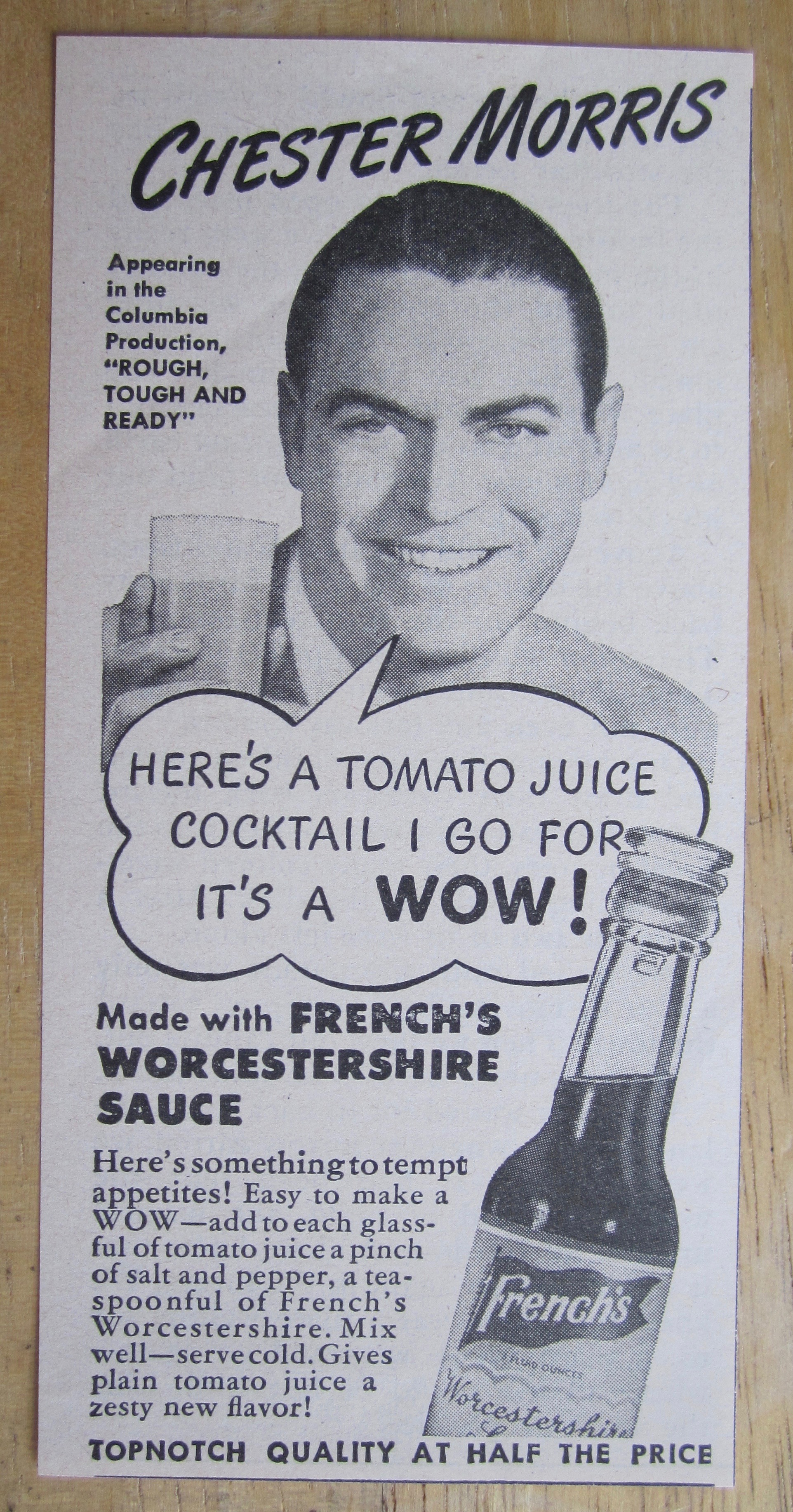 1945 French's Worcestershire Sauce w/ Chester Morris