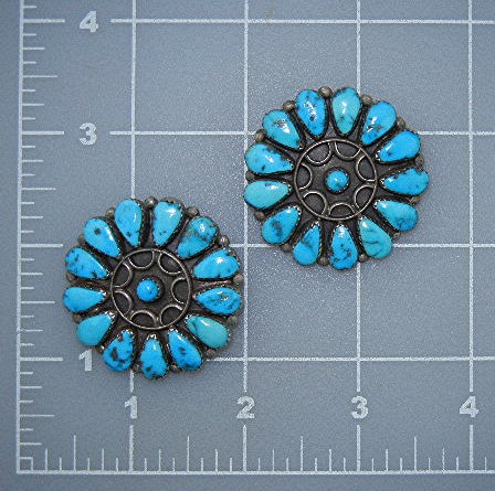 Navajo Sterling Silver Sleeping Beauty Turquoise Clip E