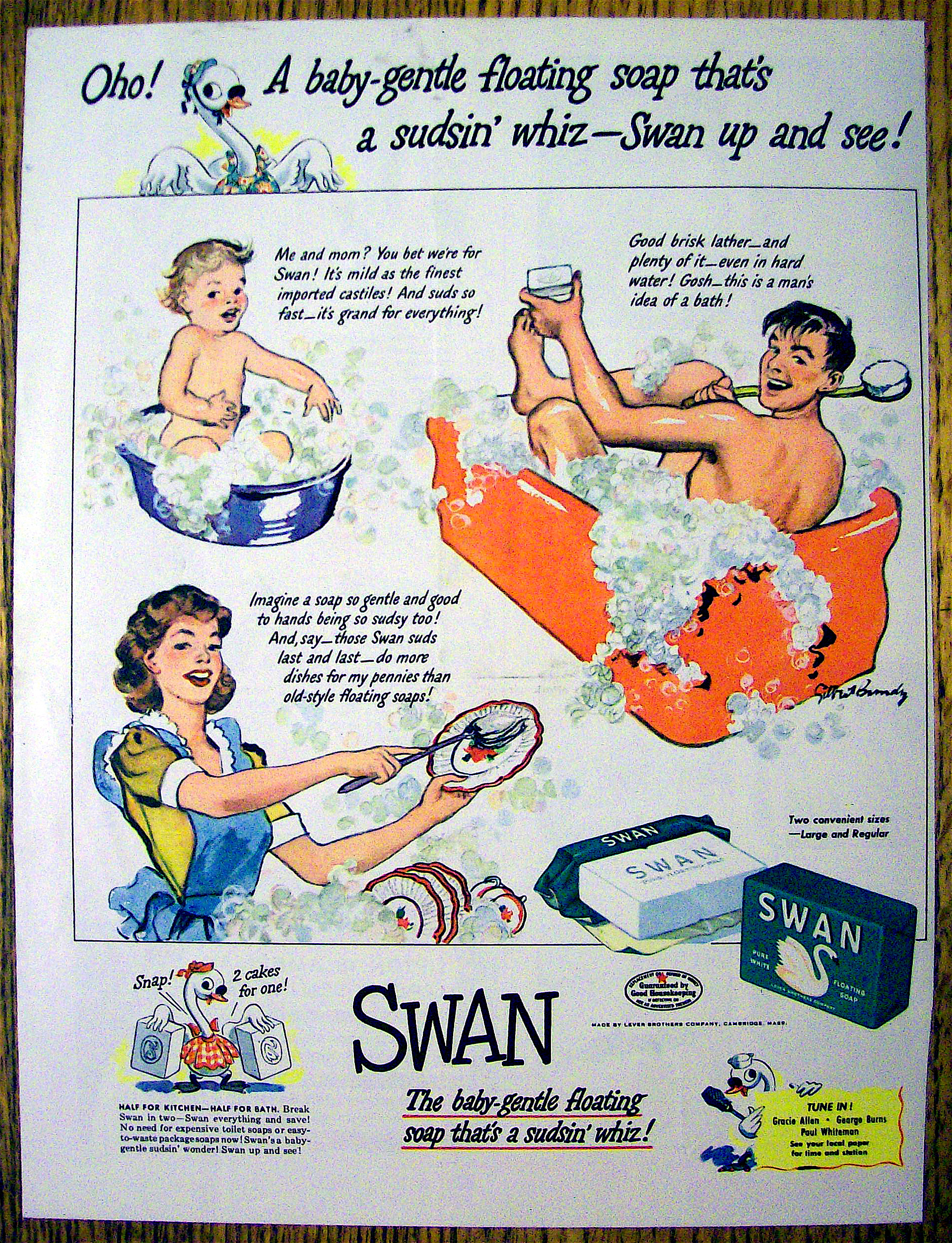1942 Swan Soap with Mom, Dad & Baby