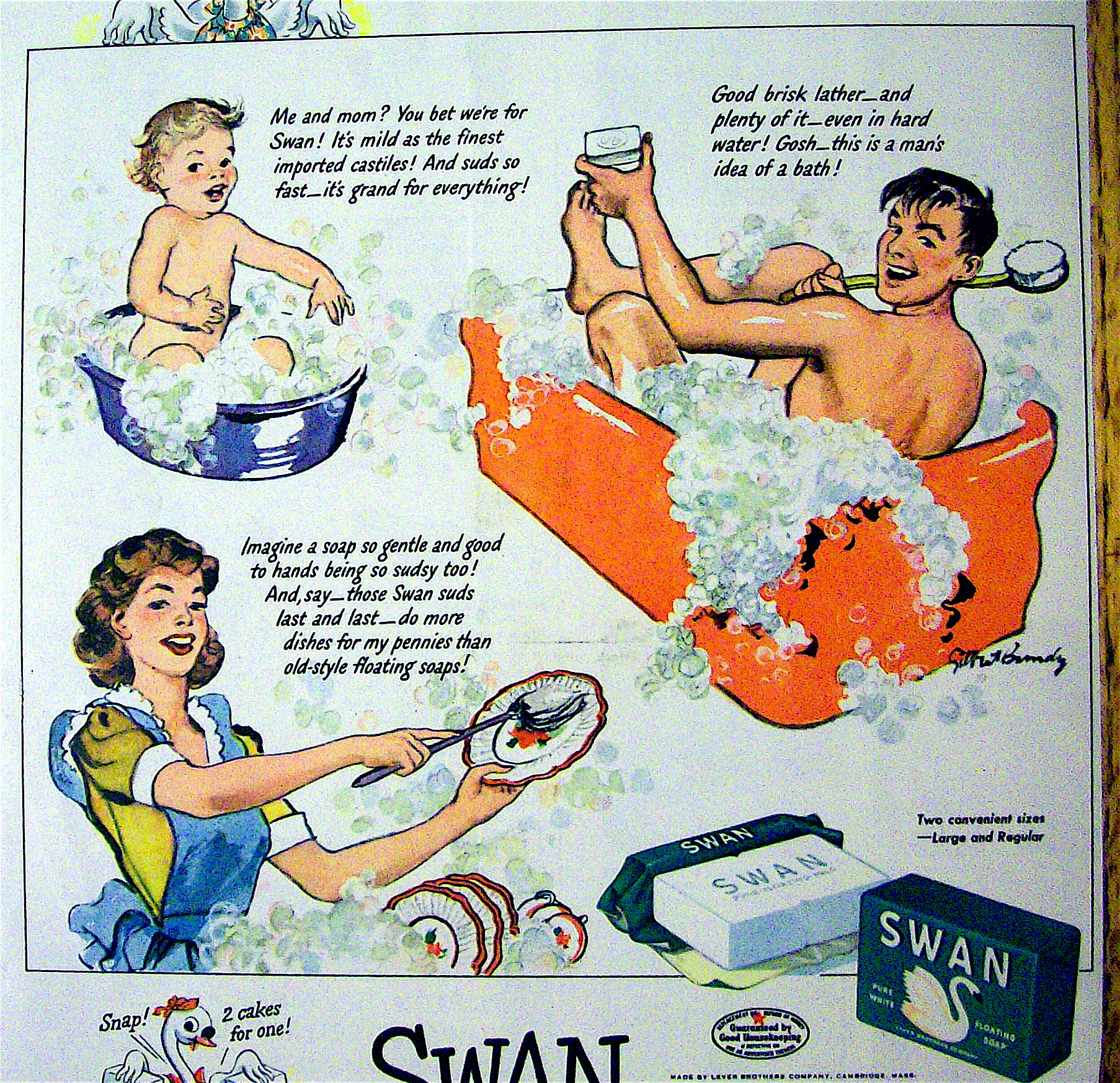 1942 Swan Soap with Mom, Dad & Baby