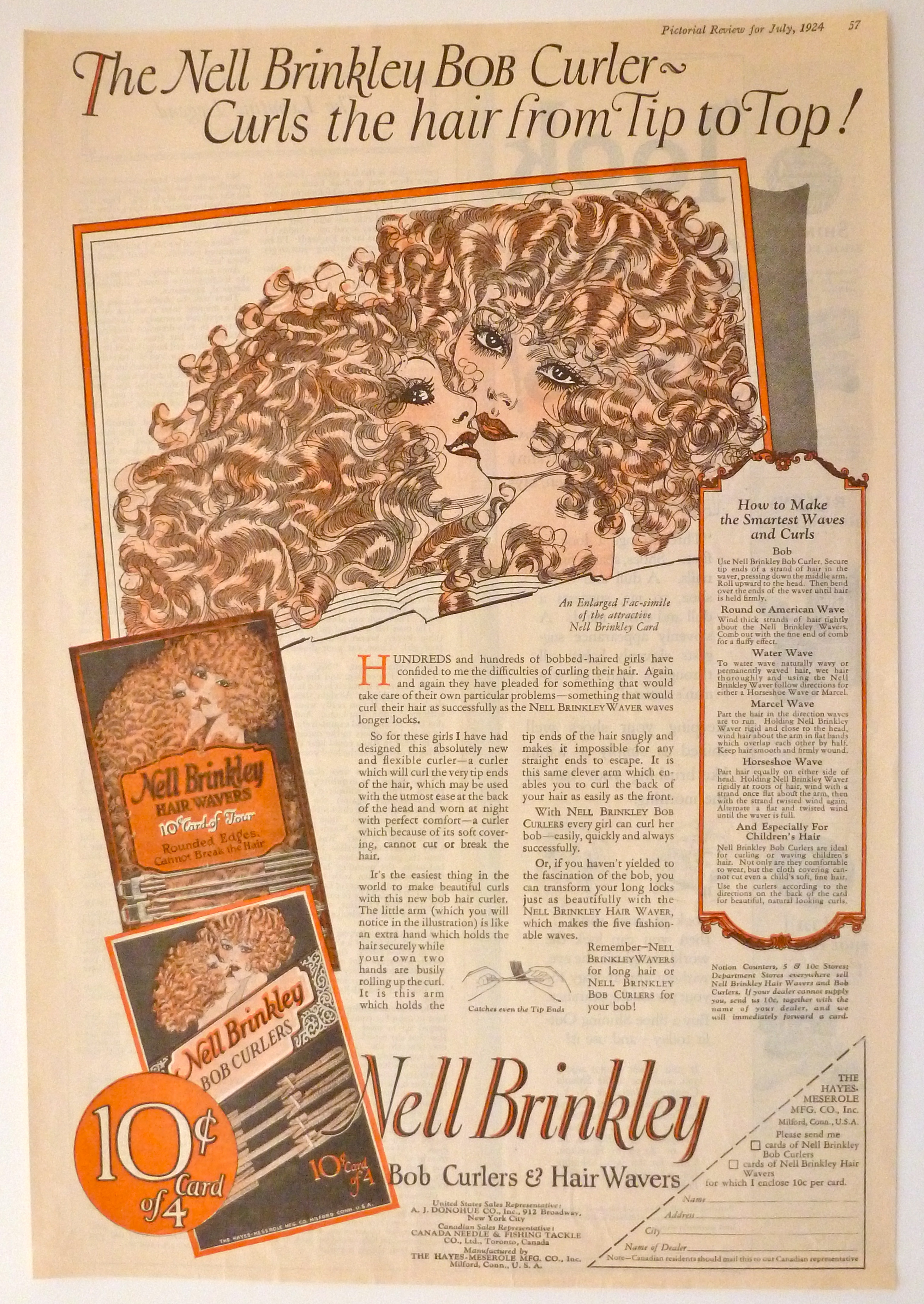1924 Nell Brinkley Bob Curlers & Hair Wavers w/Women