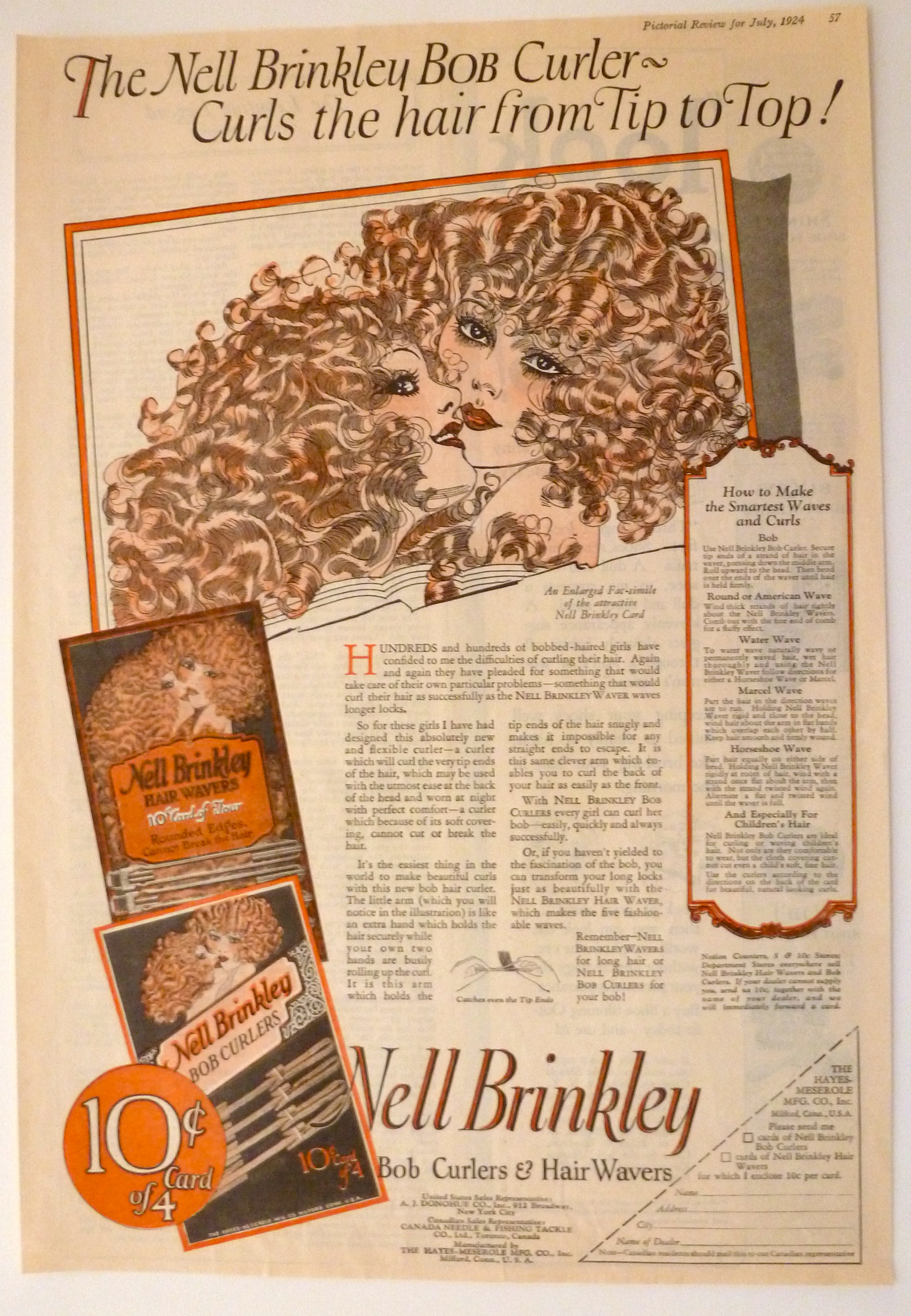 1924 Nell Brinkley Bob Curlers & Hair Wavers w/Women