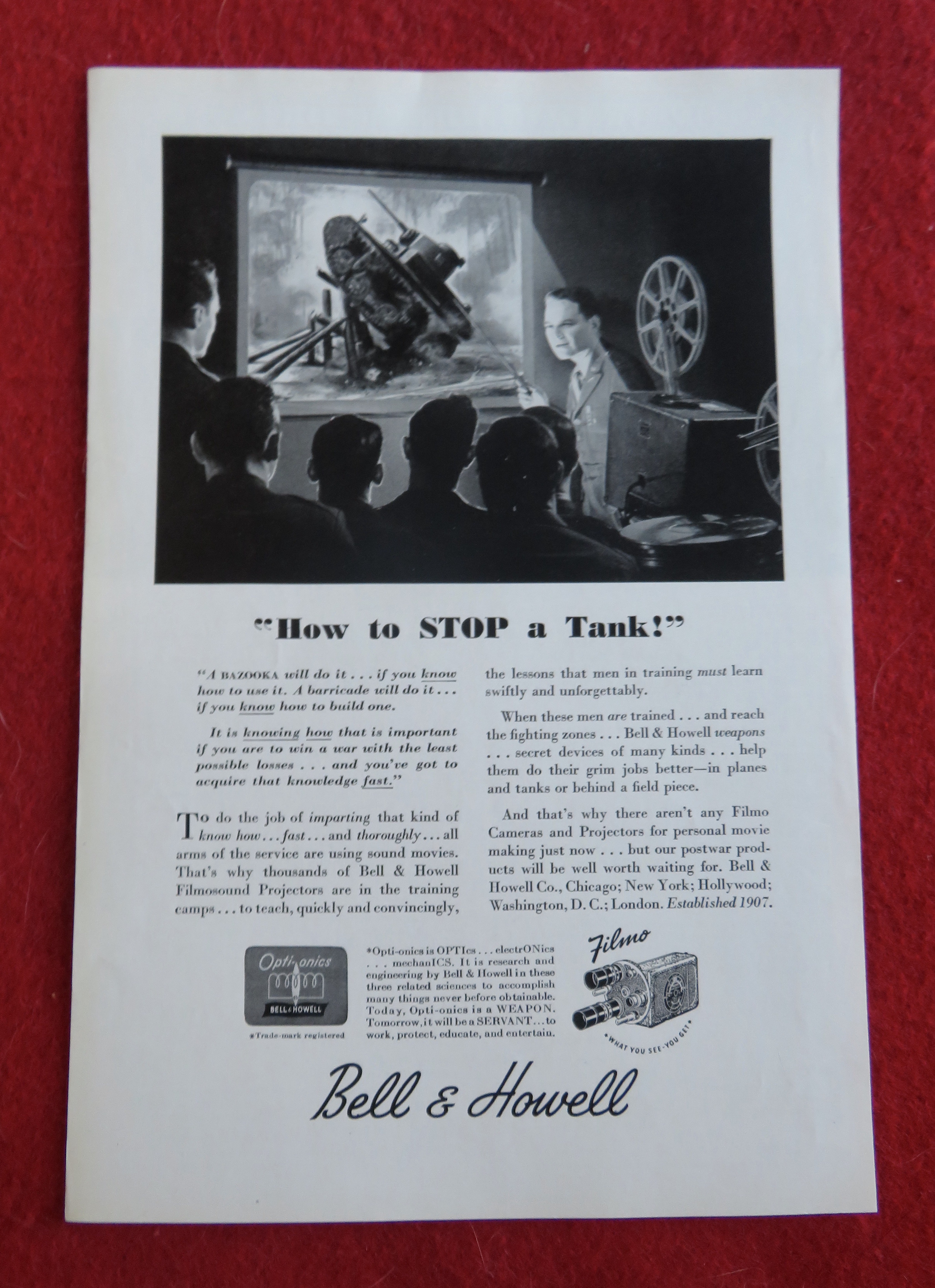 1944 Bell & Howell with Soldiers Watching Film