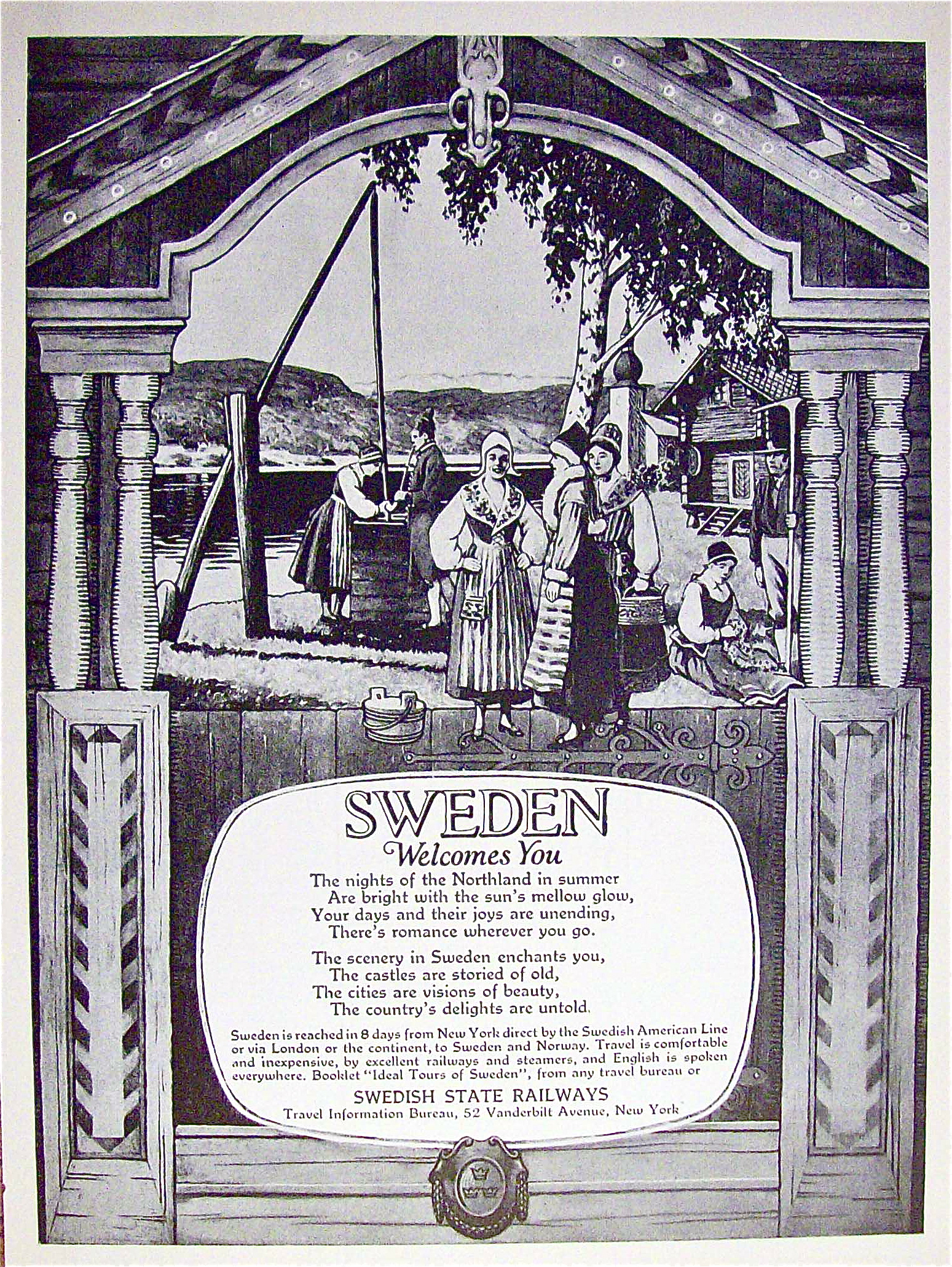1926 Swedish State Railways with Sweden Welcomes You