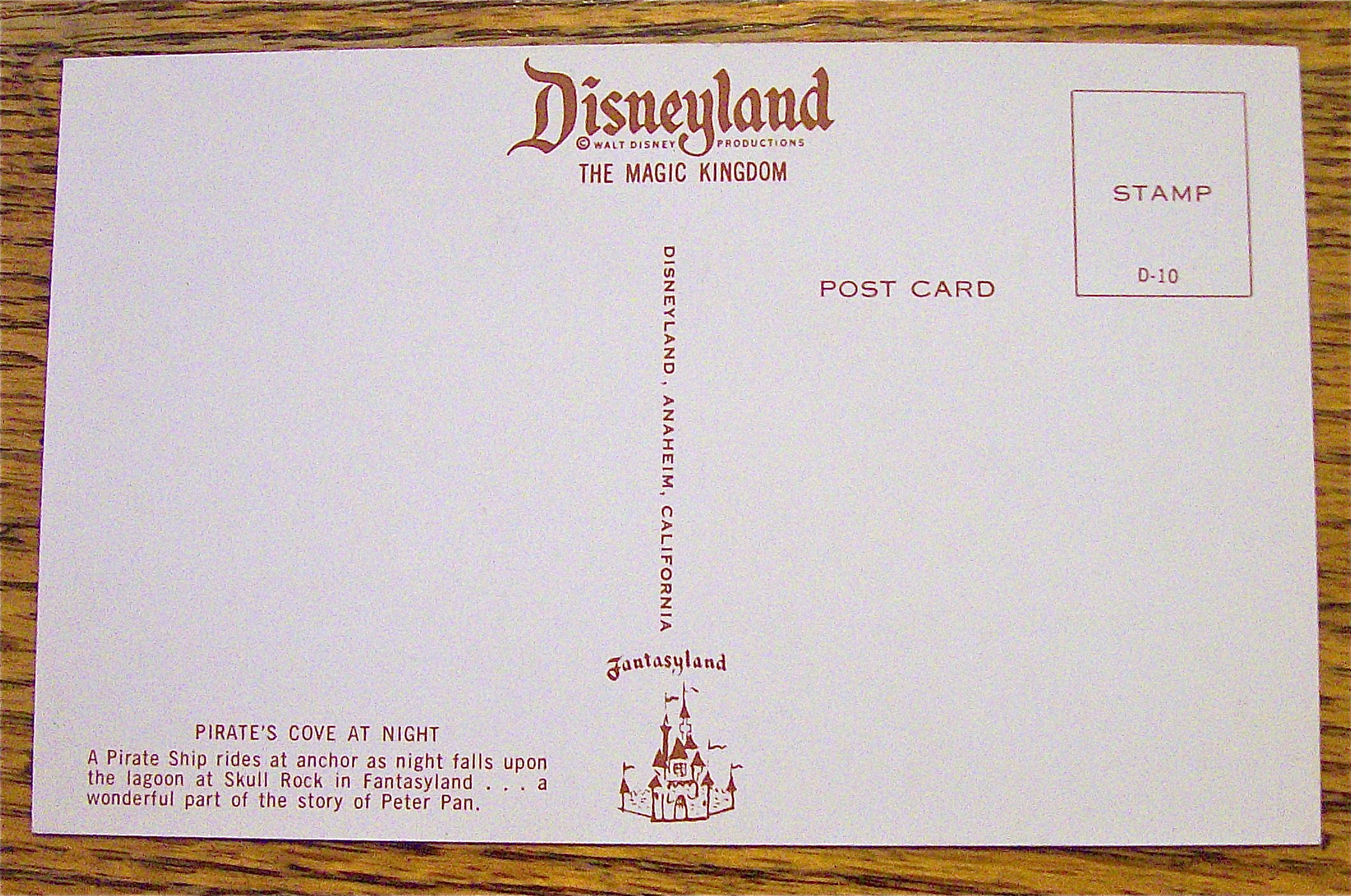Pirate's Cove At Night Postcard (Magic Kingdom)