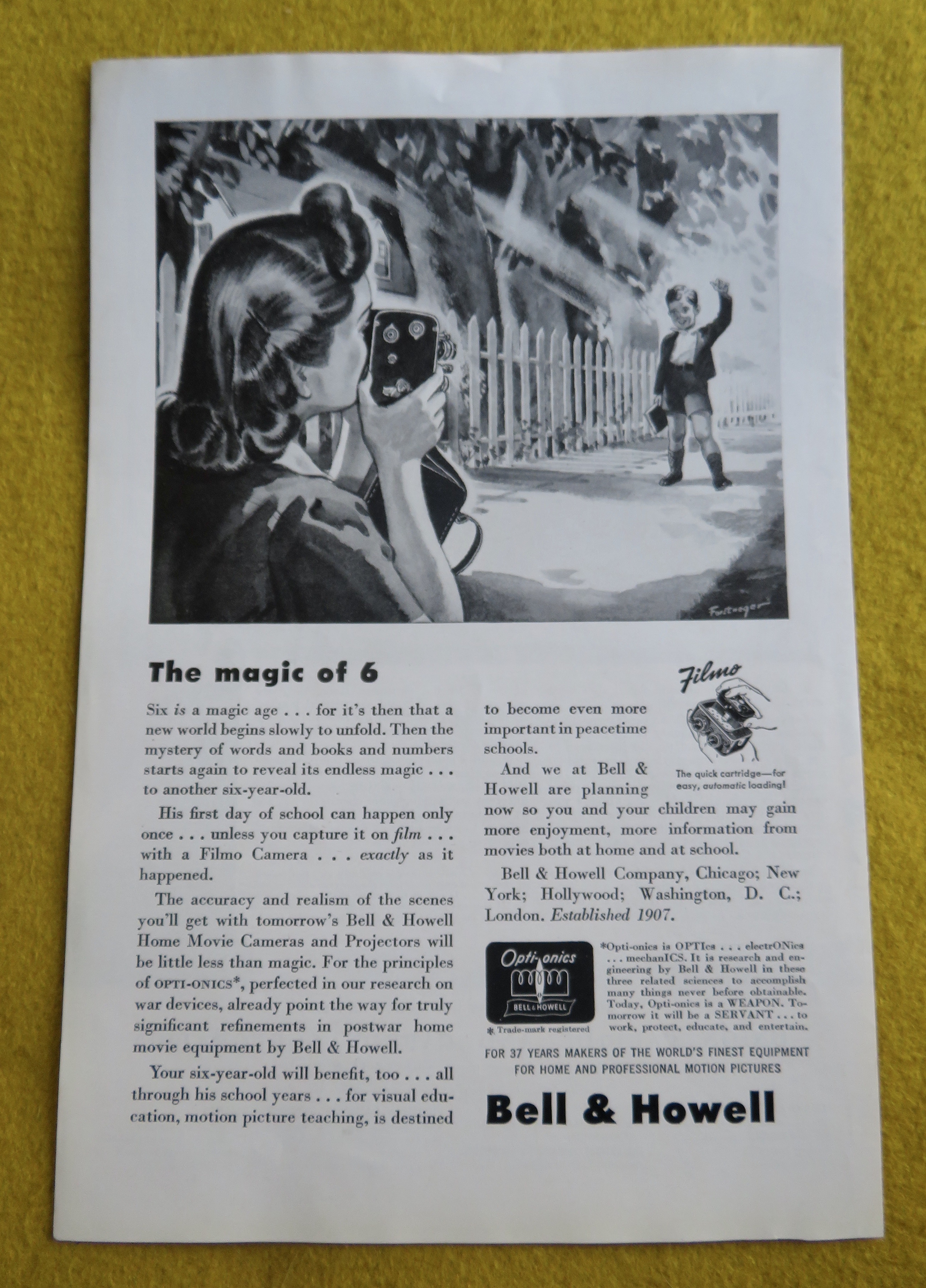1944 Bell & Howell with Boy's First Day Of School