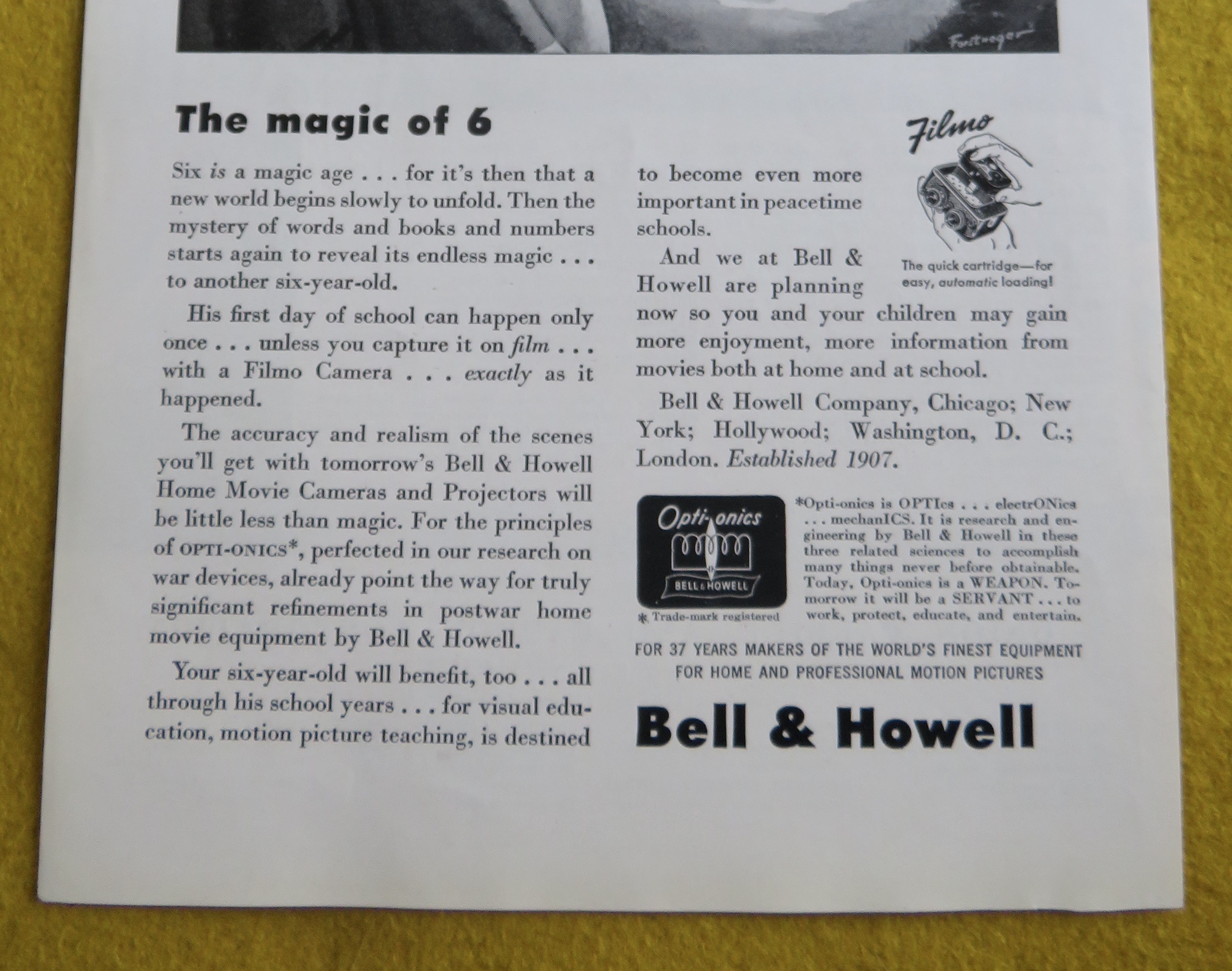 1944 Bell & Howell with Boy's First Day Of School
