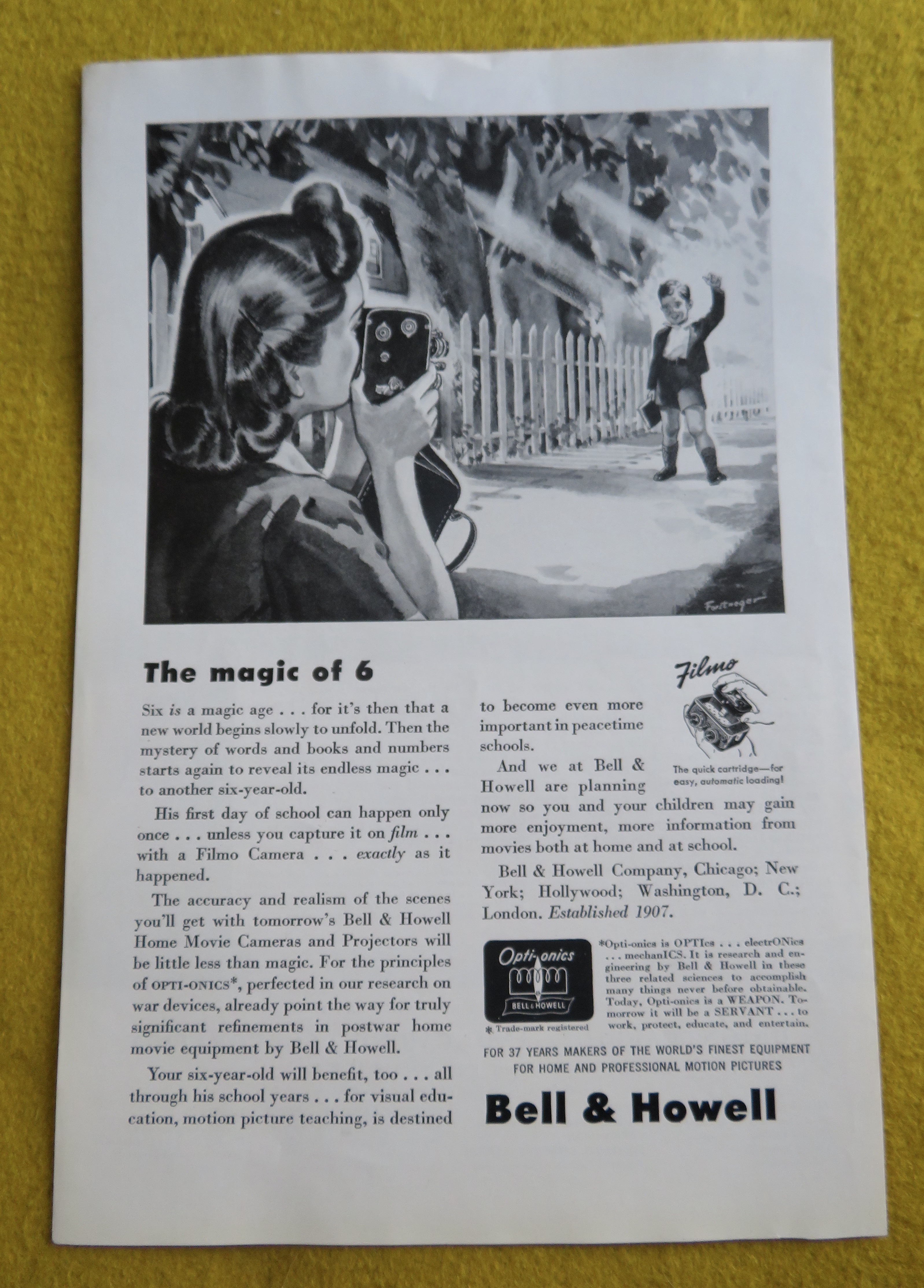 1944 Bell & Howell with Boy's First Day Of School
