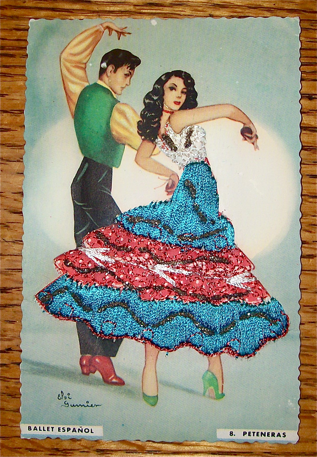Ballet Espanol Postcard-Fabric Overlay-8. Peteneras