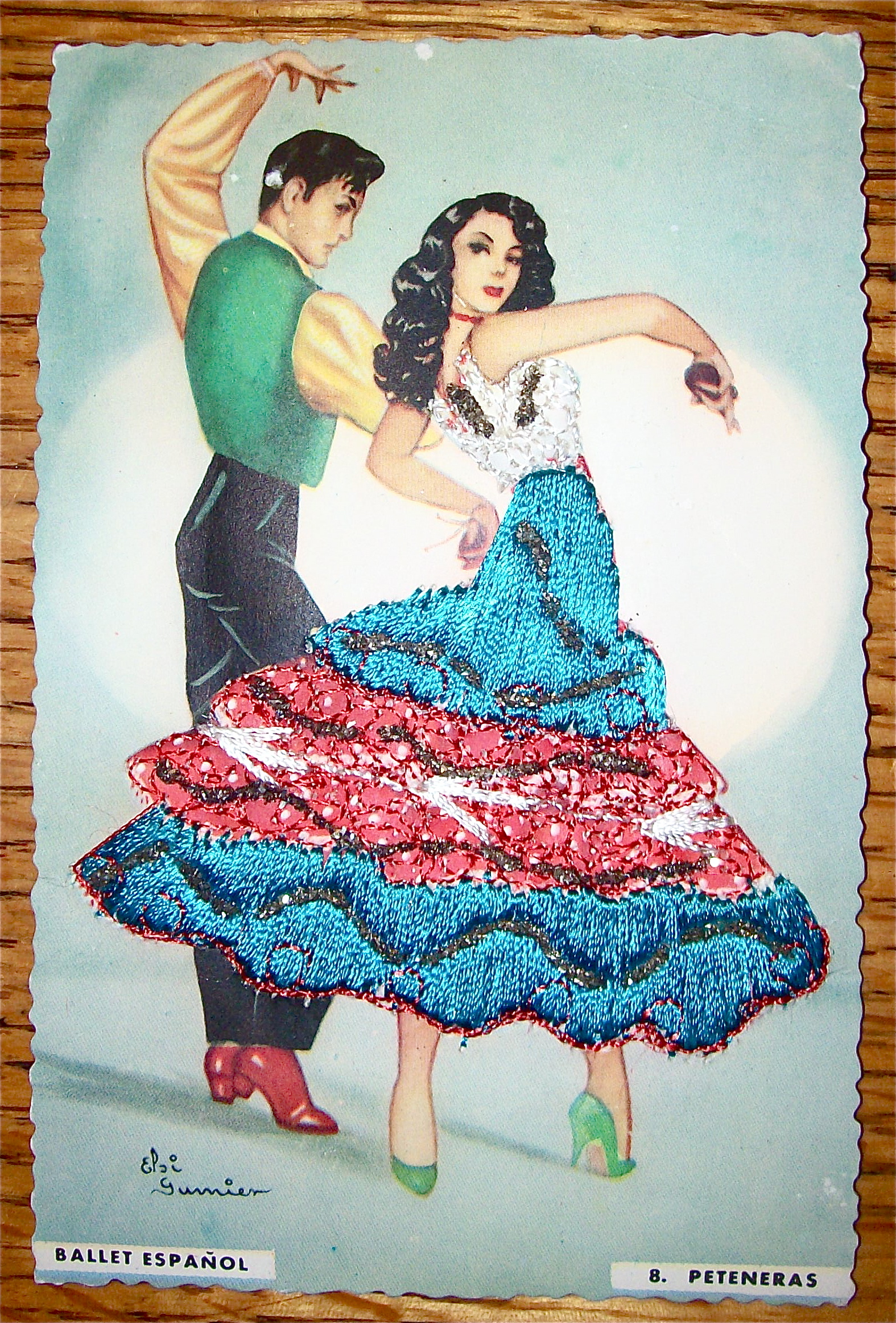 Ballet Espanol Postcard-Fabric Overlay-8. Peteneras
