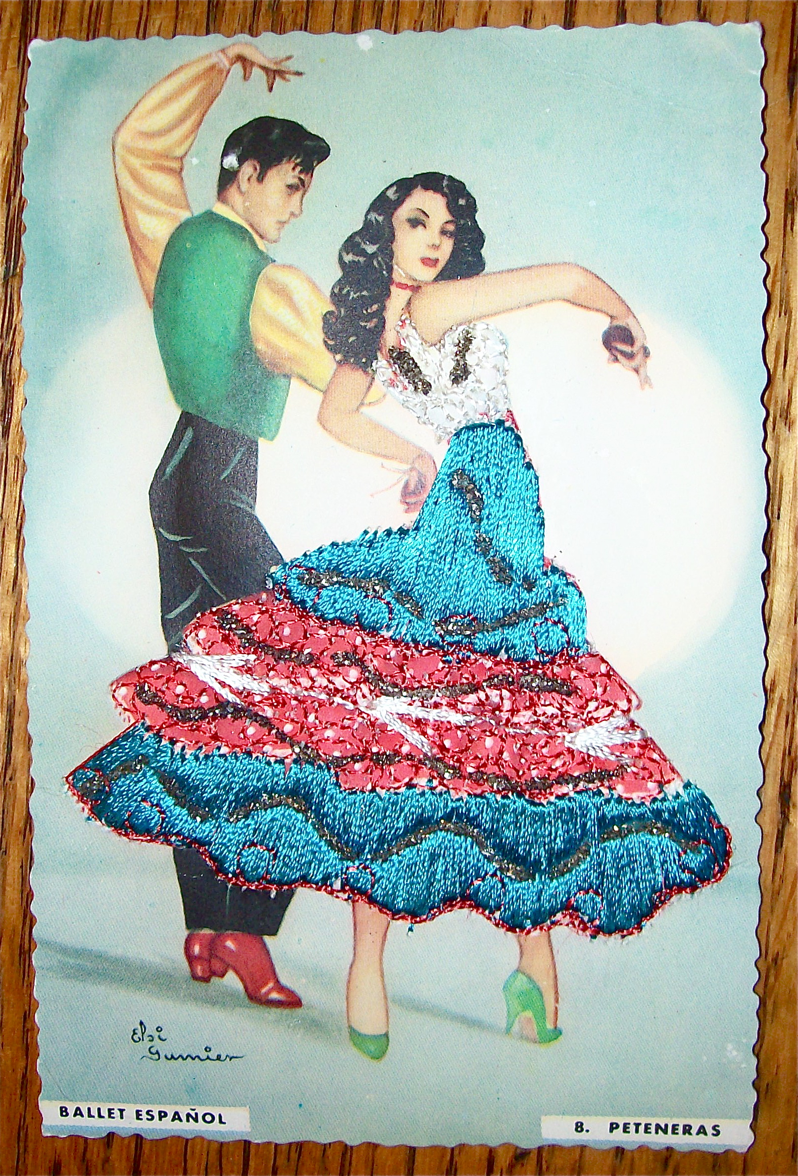 Ballet Espanol Postcard-Fabric Overlay-8. Peteneras
