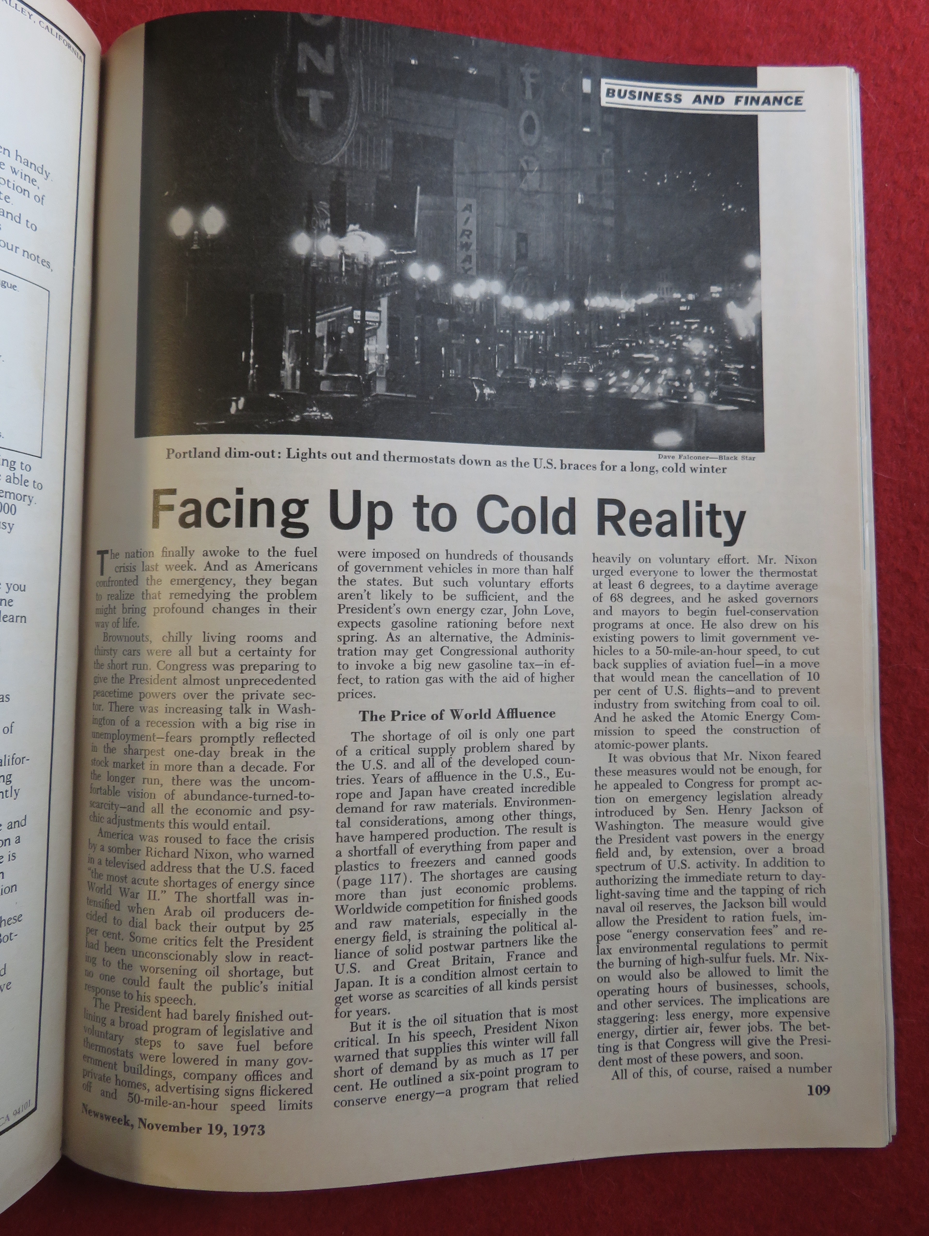 Newsweek Magazine November 19, 1973 Run Out Everything