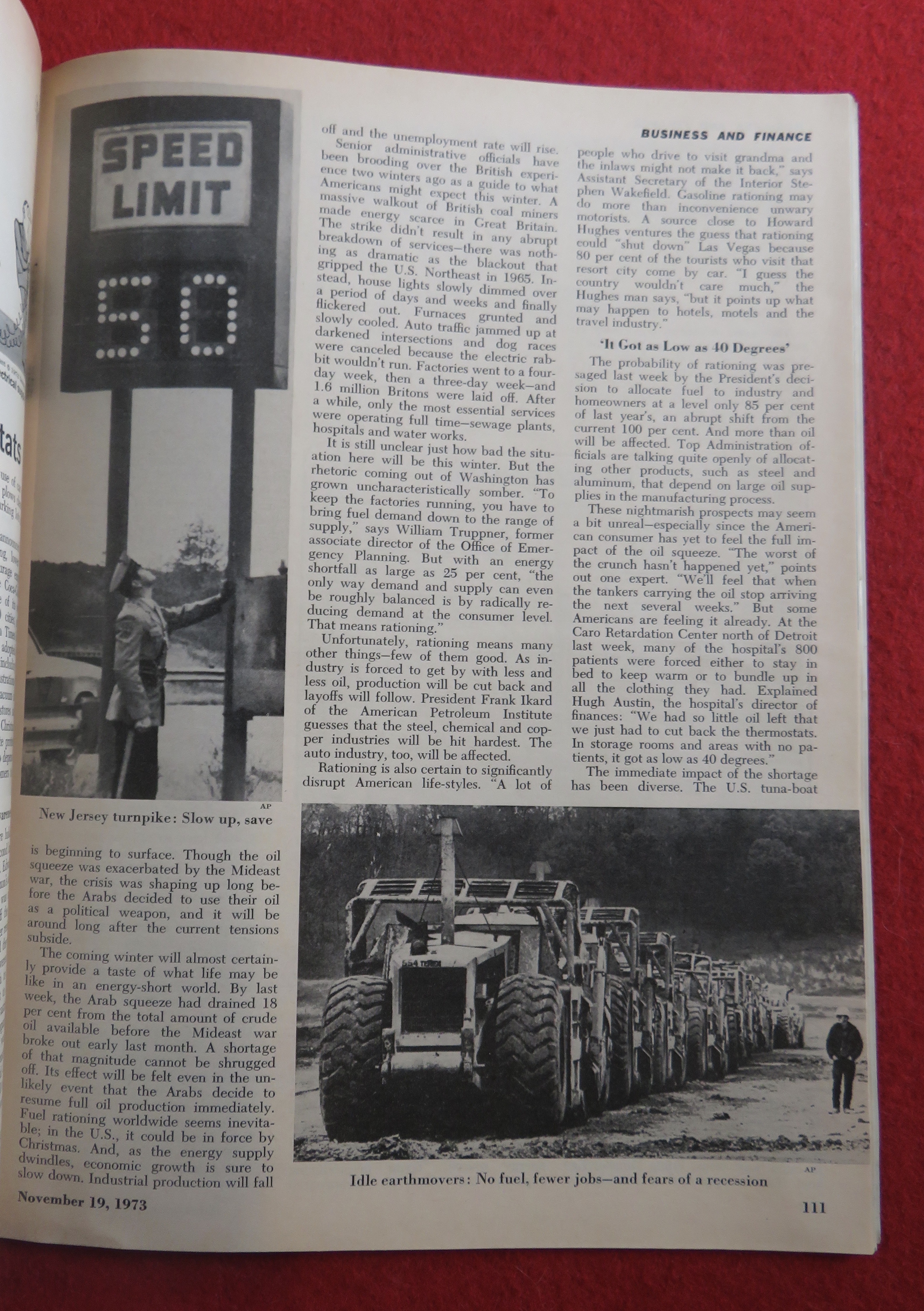 Newsweek Magazine November 19, 1973 Run Out Everything