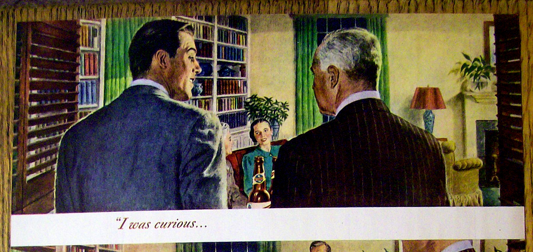1948 Schlitz Beer with 2 Men Talking & Walking