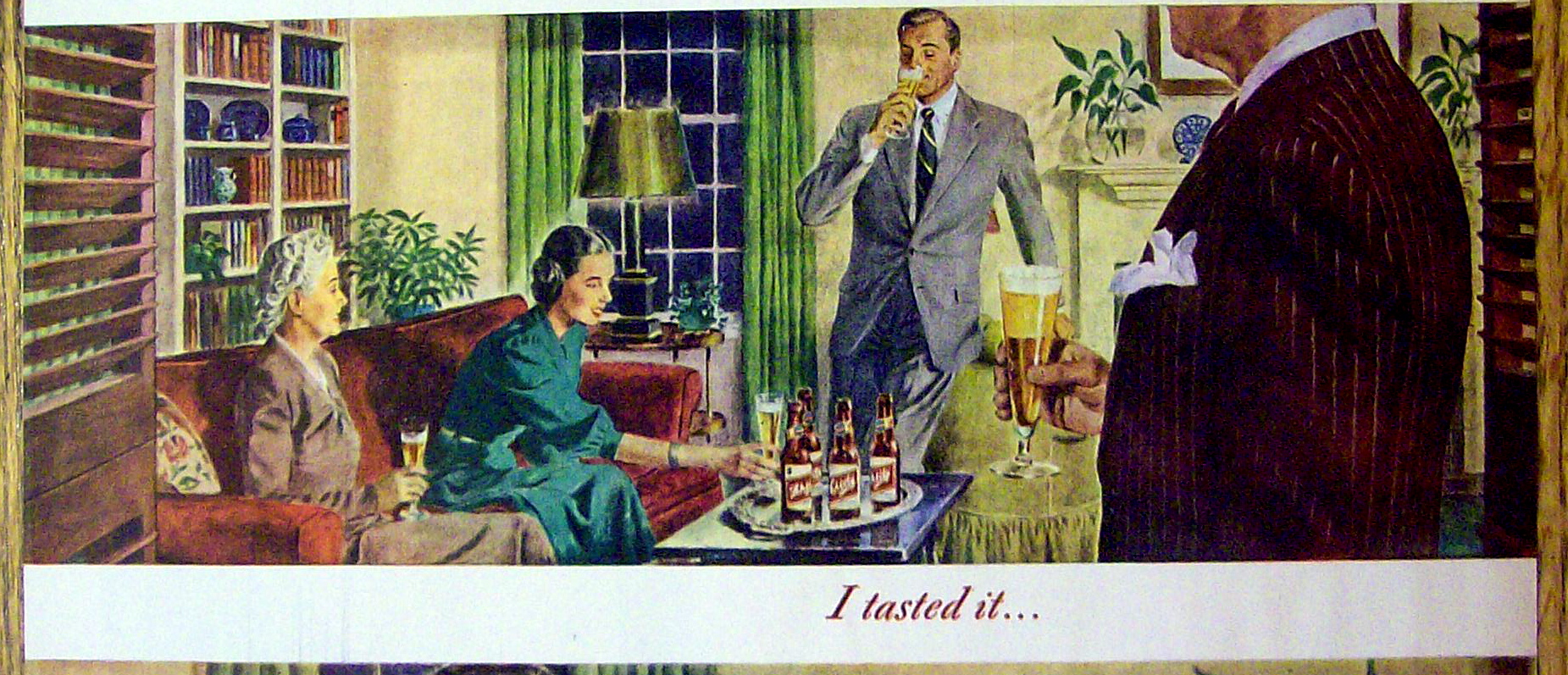 1948 Schlitz Beer with 2 Men Talking & Walking