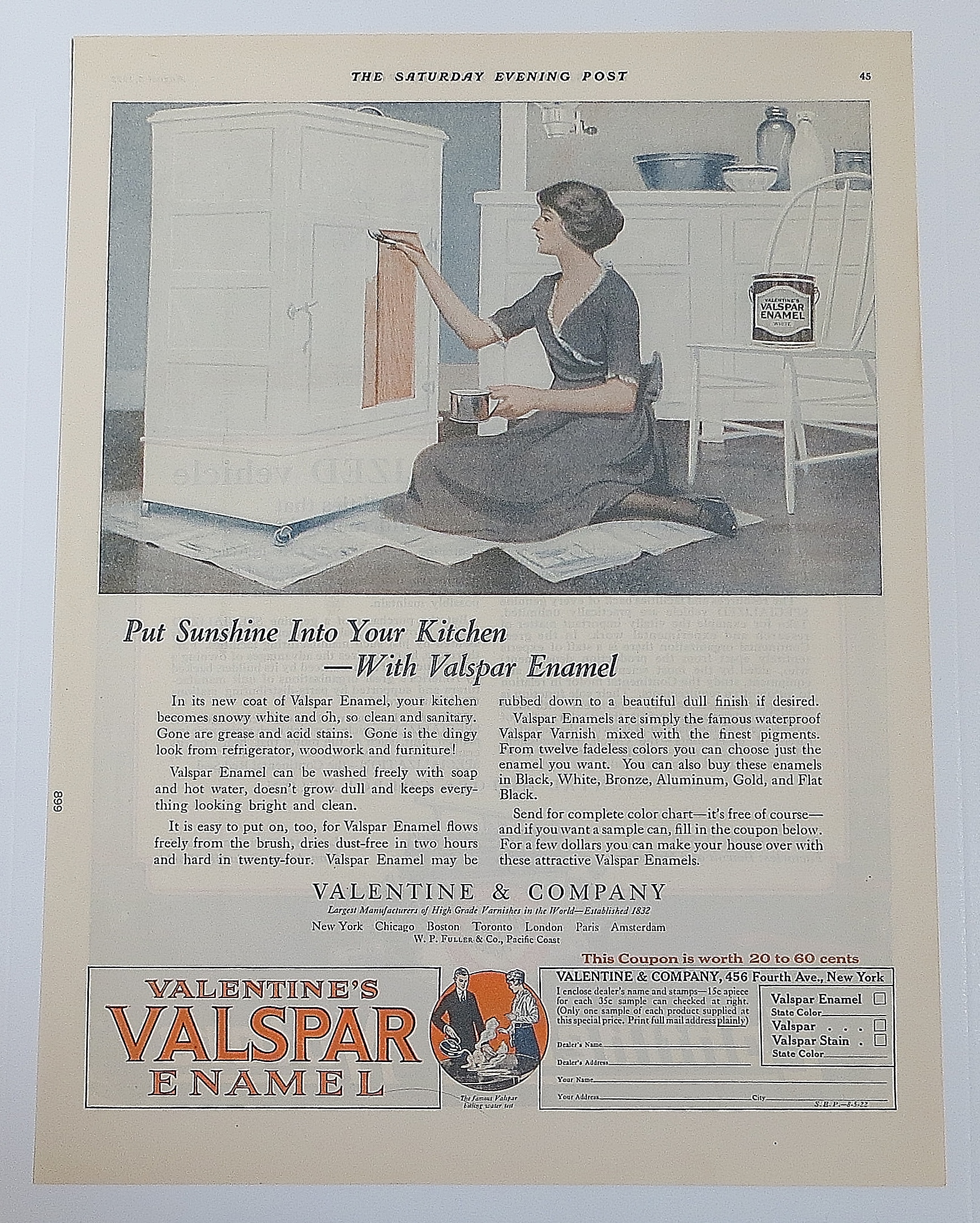 1922 Valspar Enamel With Woman Painting
