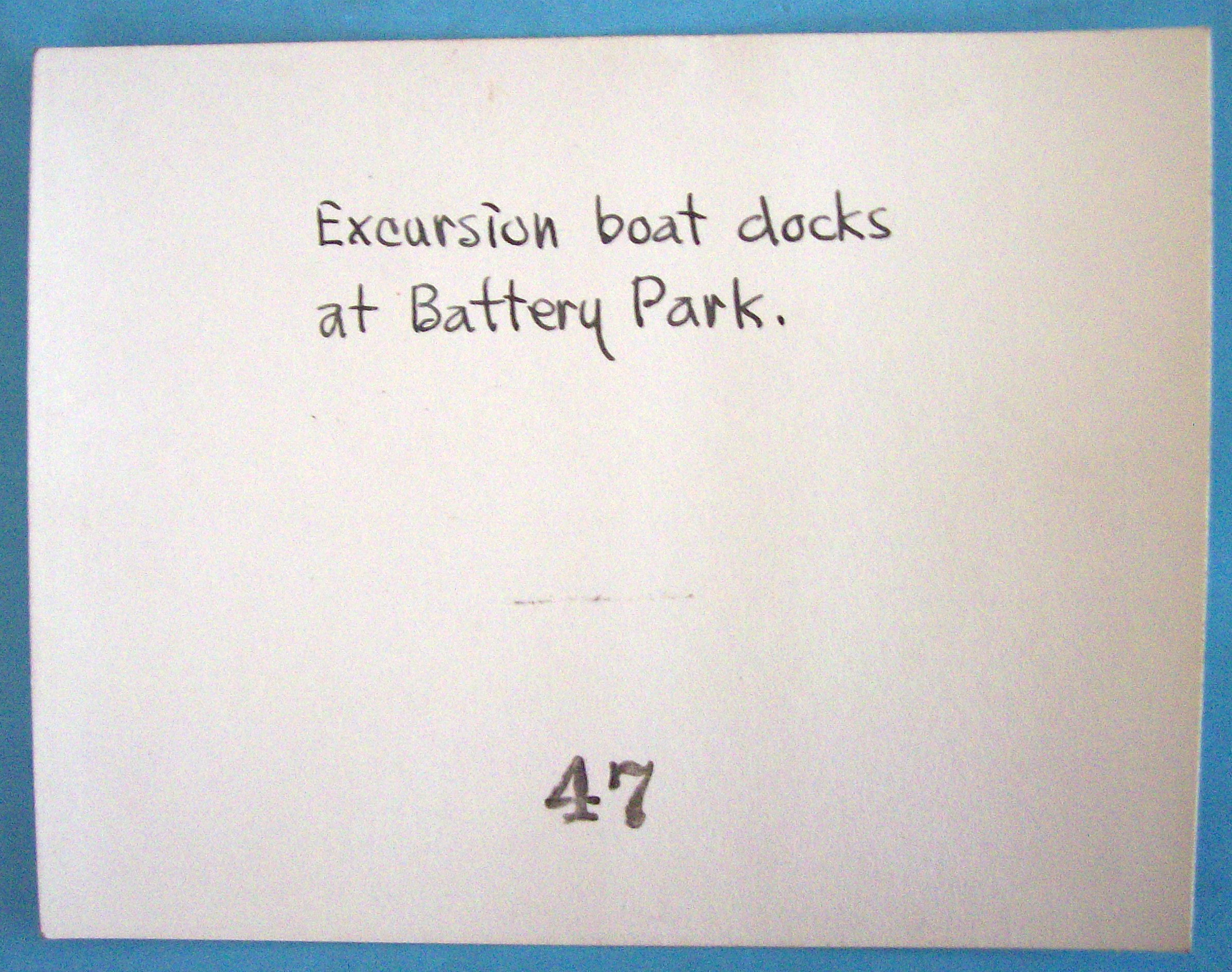 1939 Photograph At Battery Park (Excursion Boat Docks)